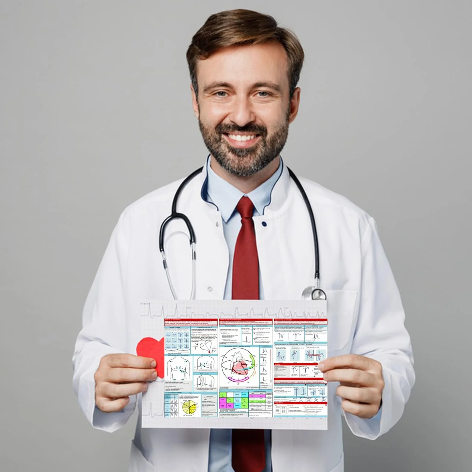 Kieszonkowy przewodnik EKG, karta kieszonkowa EKG, interpretacja rytmu EKG, dwustronna kompaktowa i przenośna karta referencyjna, karty pamięci ratowników medycznych, szybka interpretacja EKG Pocket