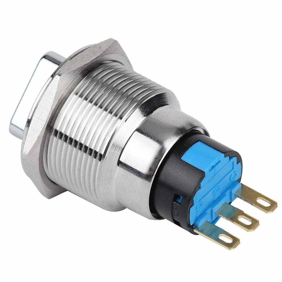Przełącznik obrotowy, 19 mm, stal nierdzewna, wodoszczelność IP67, przełącznik przełączania z ciśnieniem roboczym 5-14 N, przełącznik do urządzeń gospodarstwa domowego, modyfikacja pojazdu (3 piny i 2