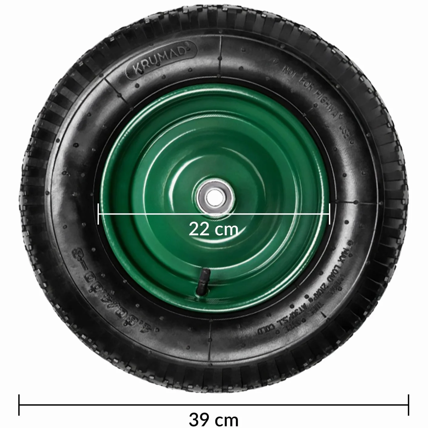Koło Do Taczki Pompowane z Dętką 4.80/4.00-8 Felga Stalowa Podwójne Łożyska Kulkowe Obciążenie 200 Kg Czarne