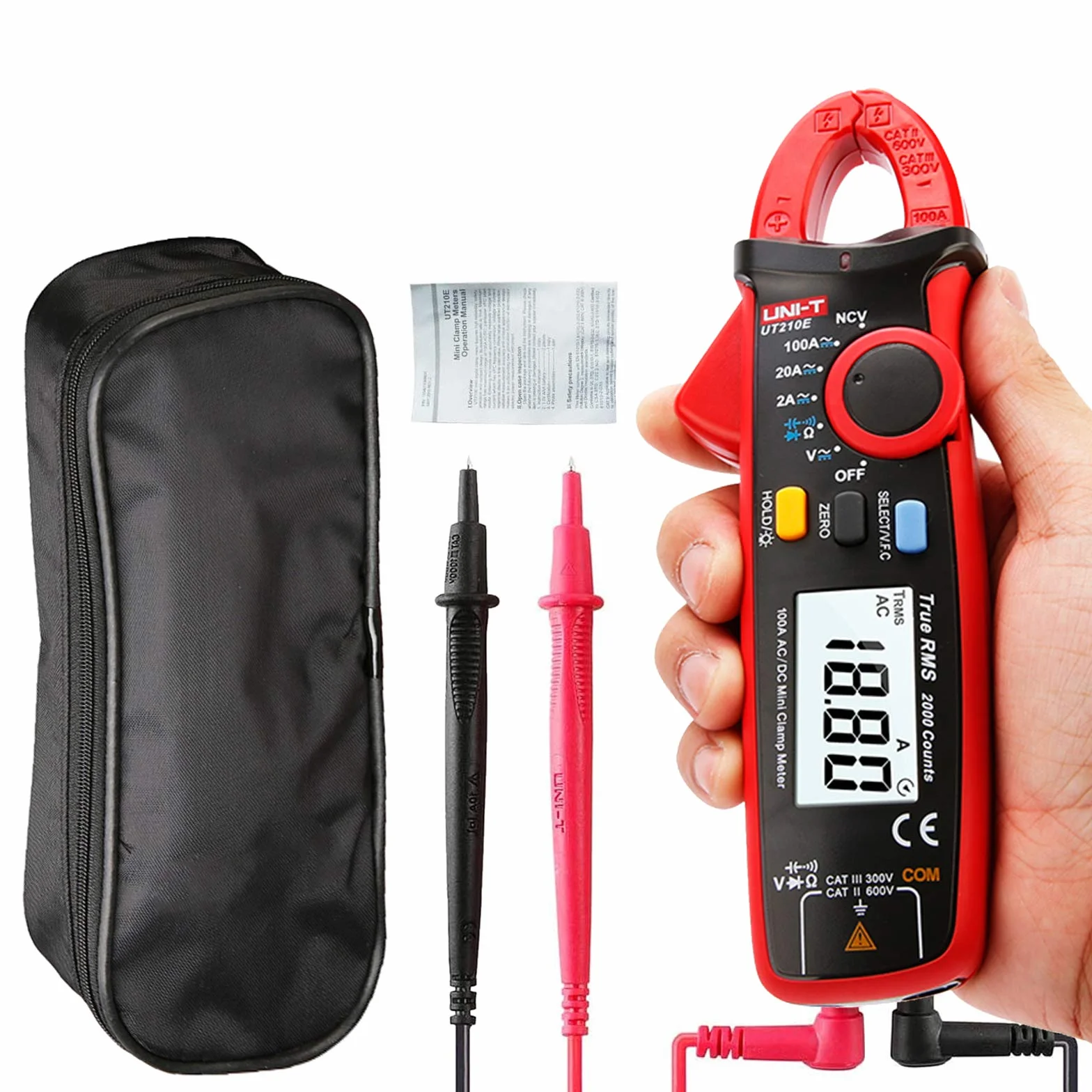 YIRU UNI-T UT210 series True RMS Digital Clamp Meter AC/DC Voltage Tester with ohm, Capacitance Measurement…