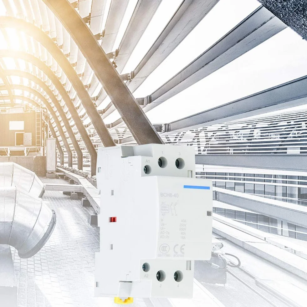 Stycznik AC gospodarstwa domowego 220 V/230 V 2 P 2 bieguny 1NO 1NC 40A DIN niskie zużycie energii stycznik gospodarstwa domowego 50 Hz/60 Hz