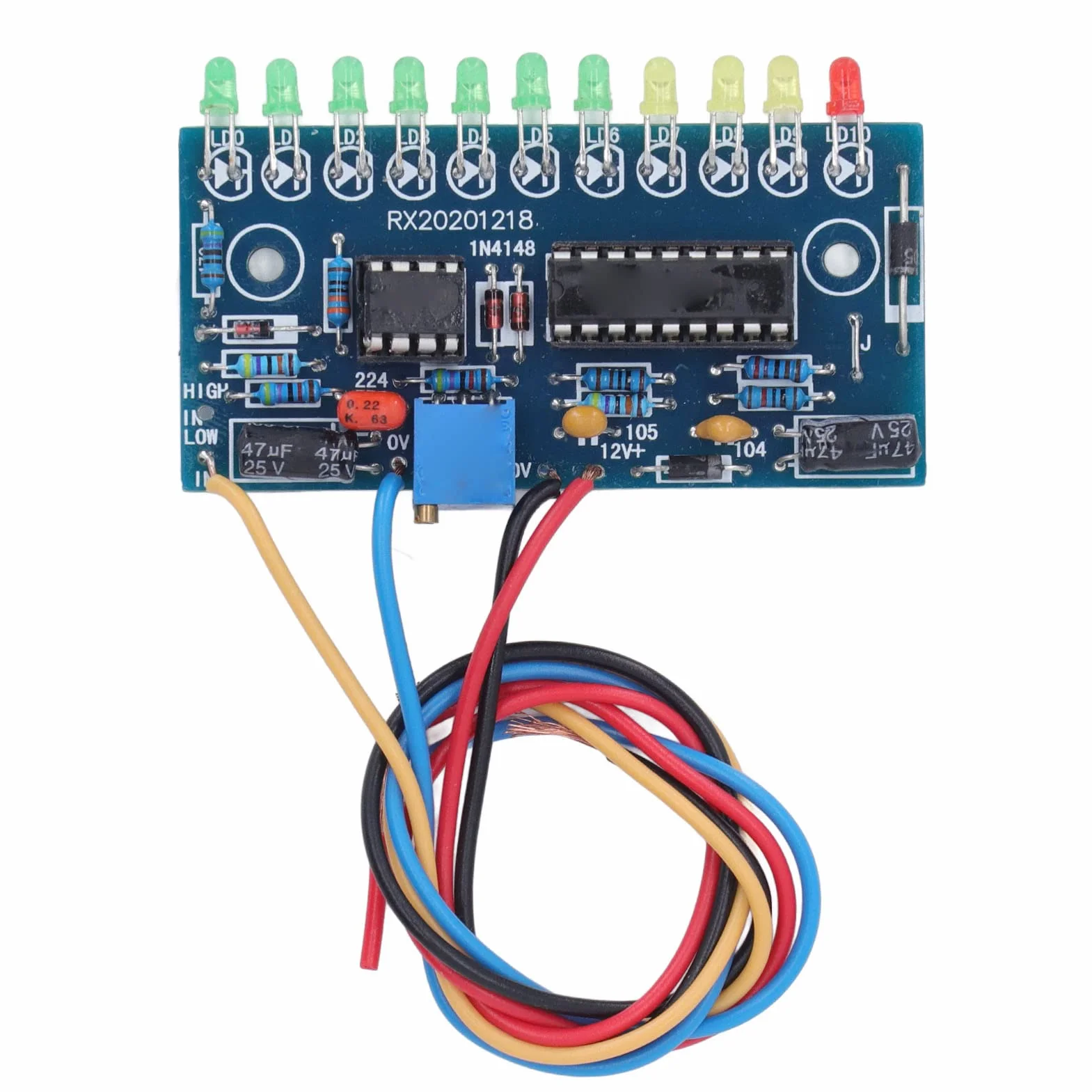 Funny 10 LED Wskaźnik Poziomu Dźwięku LM3915 Zestaw do Samodzielnego Montażu Elektroniczny Dźwięk Analizator Widma Wskaźnik Poziomu Suite moduł do Nauki Elektroniki