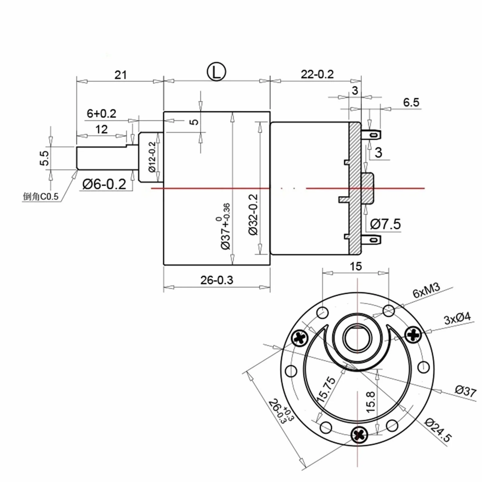 Silnik przekładniowy DC 6V JGB37-520 88 RPM do robota modelu samolotu