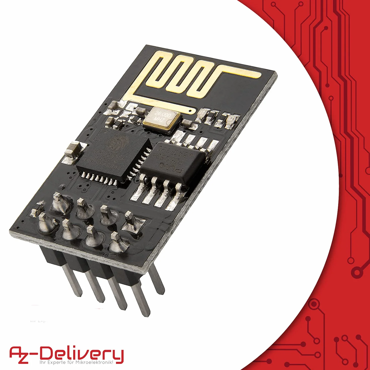 AZDelivery ESP8266 ESP-01S moduł WiFi z adapterem USB kompatybilny z Arduino