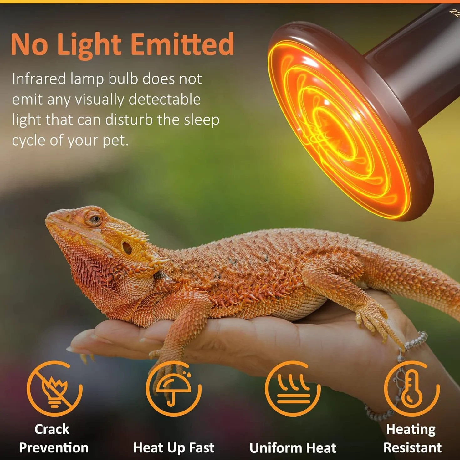 Bonlux 100W Lampa grzewcza do terrarium dla gadów, ceramiczny promiennik E27 dla jaszczurek/żółwi/węży/kurczaków/psów, bez światła, 2 sztuki
