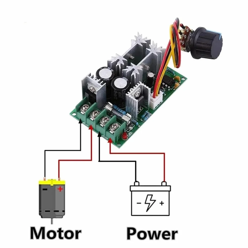 DollaTek Uniwersalny przełącznik regulatora prędkości silnika DC 10-60 V 20 A PWM HHO RC
