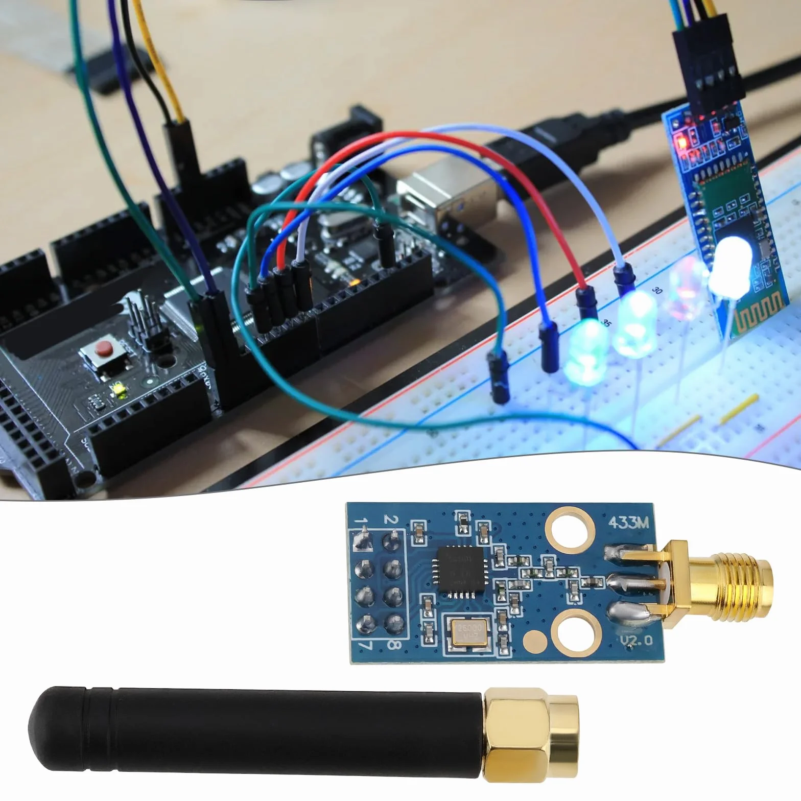 ECSiNG CC1101 bezprzewodowy moduł nadawczo-odbiorczy RF z anteną SMA 315/433/868/915 MHz