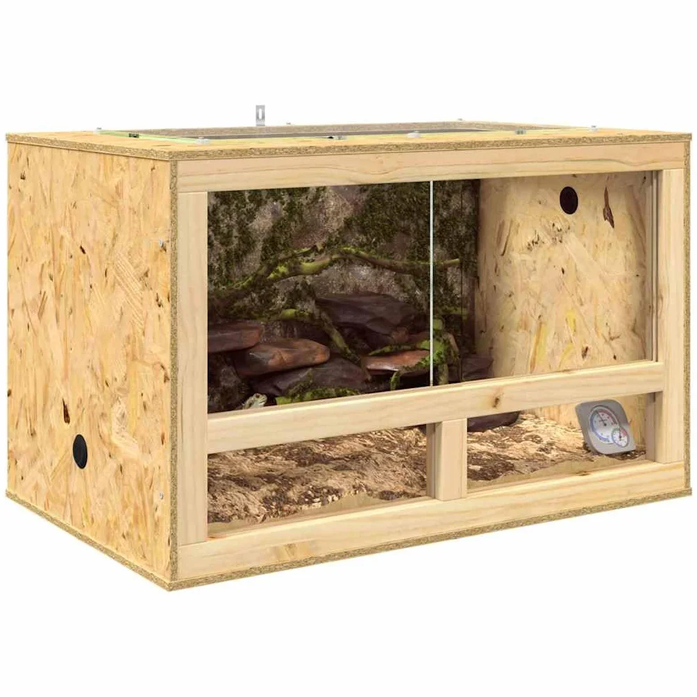 vidaXL Terrarium Brązowy 80 x 50 x 50 cm OSB