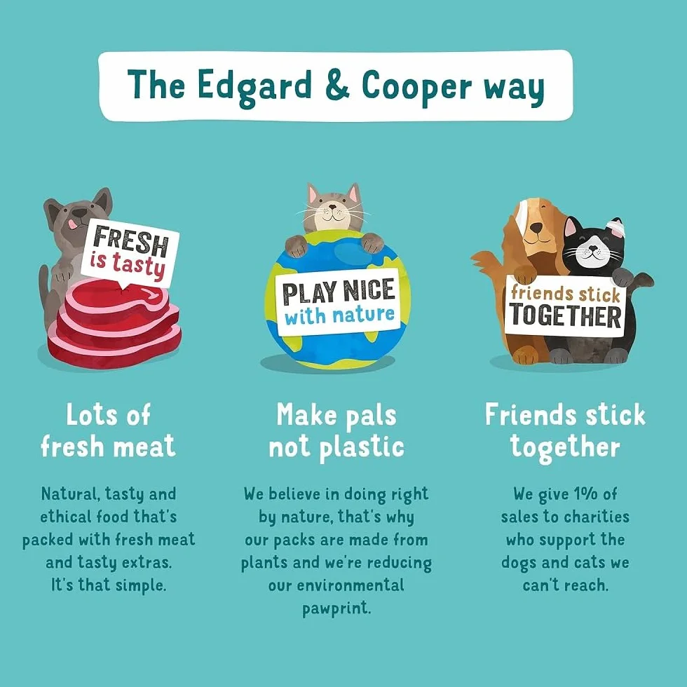 Edgard & Cooper mokra karma dla dorosłych psów, pasztet, naturalna, bez zbóż, 150 g x 11 szt., łososia i indyka, świeża, zdrowa żywność, smaczne i zrównoważone, świeże mięso