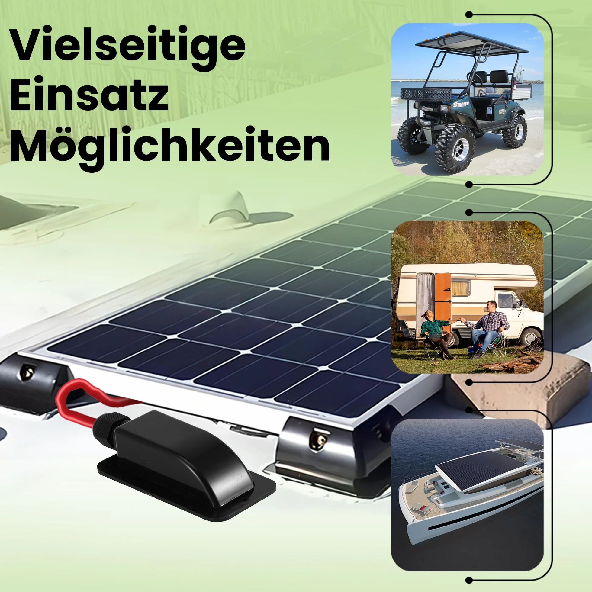 Offgridtec Kanał dachowy 1-kanałowy czarny do kampera przyczepy kempingowej łodzi kabel solarny kanał ABS, 1 sztuka, 006425