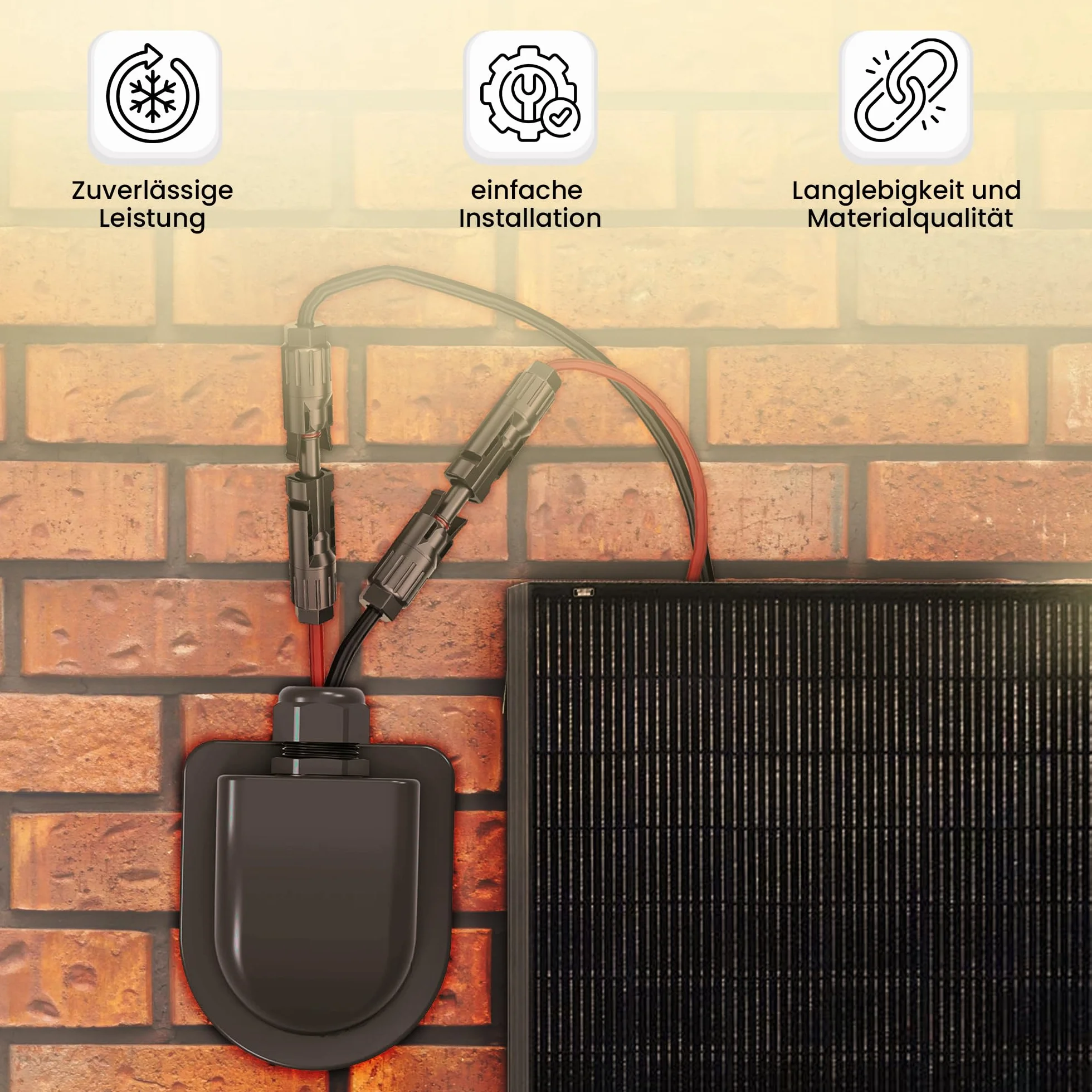 Offgridtec© Przepust dachowy podwójny czarny do przyczepy kempingowej, łodzi, solarny, przepust kablowy ABS