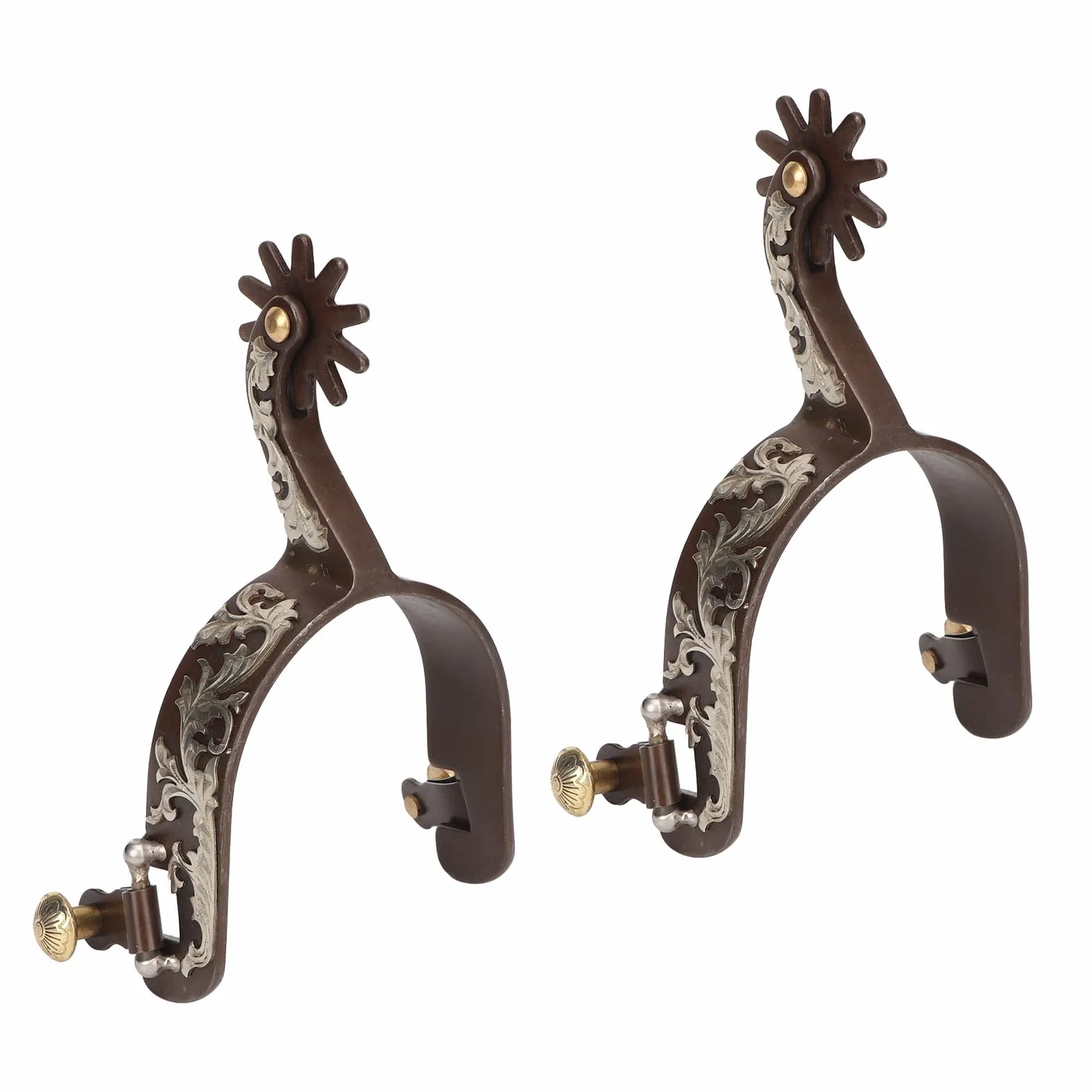 2 Szt. Western Cowboy Horse Spurs Dla Jeźdźców, Vintage Bronze Stal Niskowęglowa, Ostrogi Dla Koni Z Obrotnicą, Akcesoria Do Sprzętu Do Jazdy Konnej, Dekoracja Butów Dla Koni