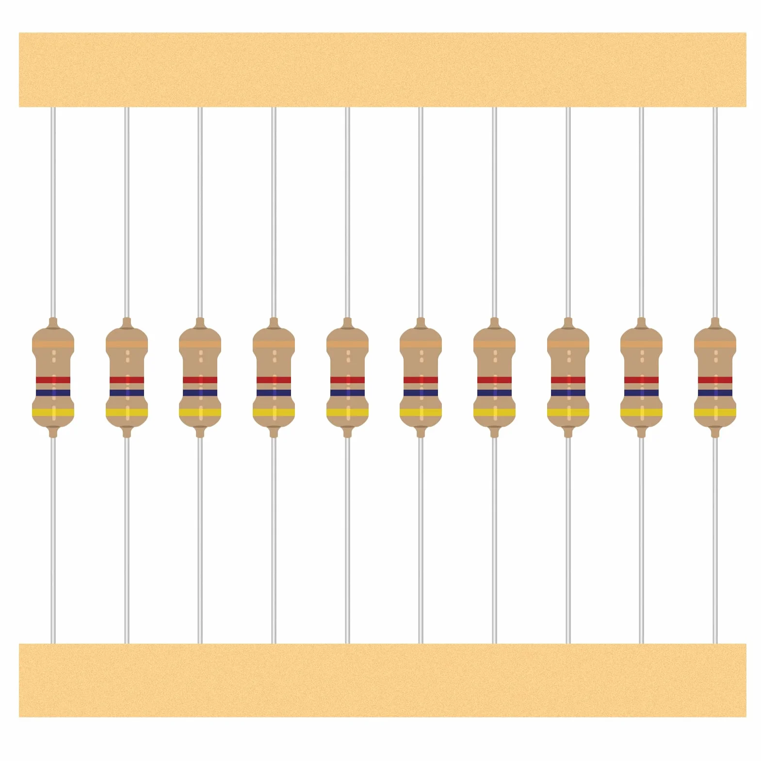 Rezystory z folii węglowej 1/4W 0 Ohm do 10M Ohm ±5% Zestaw 50 sztuk