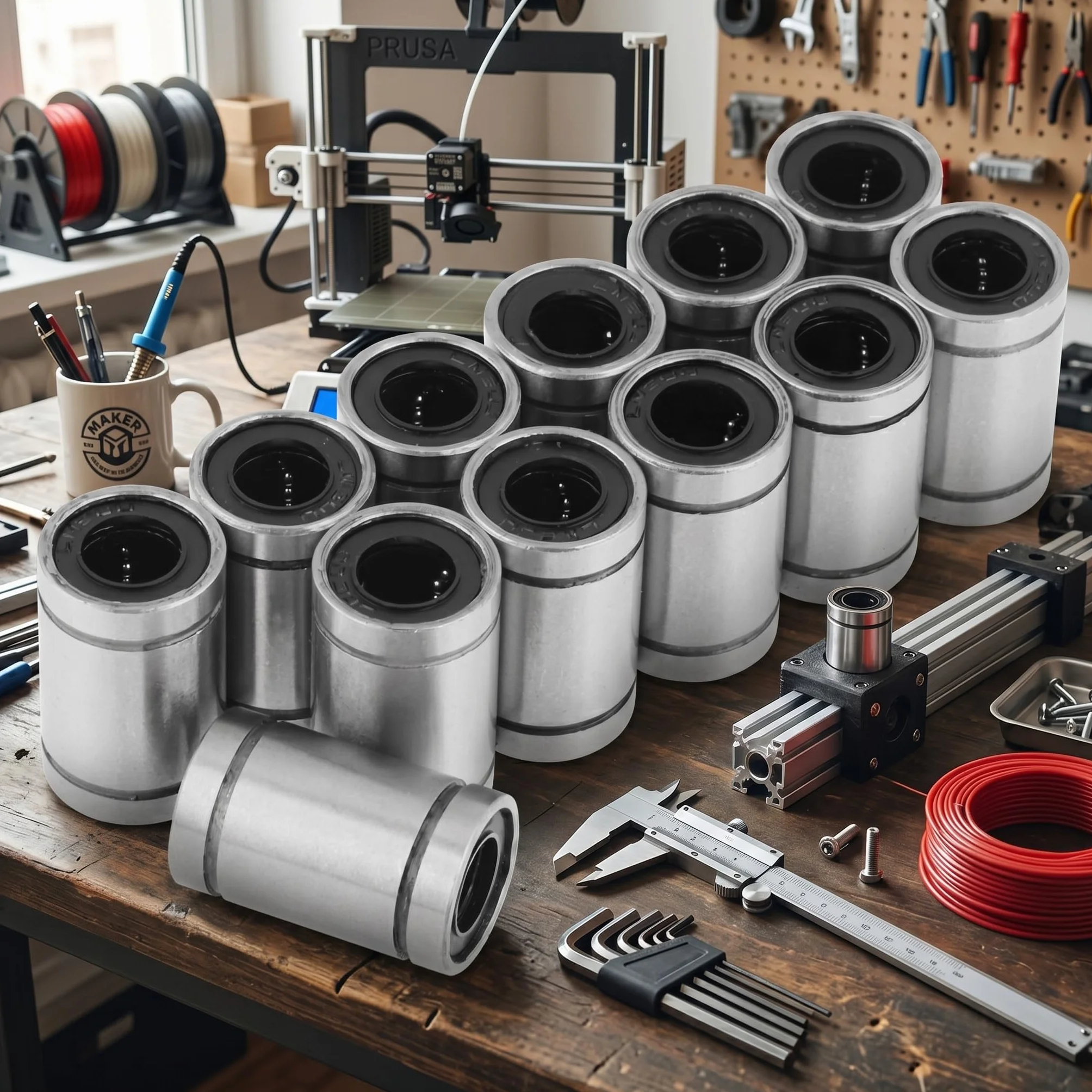 LM8UU Łożyska liniowe kulkowe 12 sztuk 8x15 mm do CNC 3D drukarek