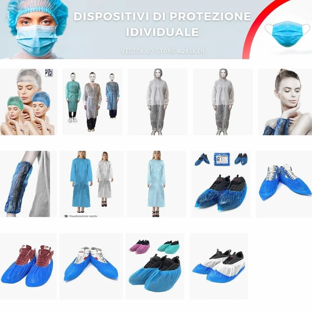 Jednorazowe ochraniacze na buty [100 sztuk] trwałe 4 g, jednorazowe buty z CPE - Indywidualne środki ochrony DPI - sprzątanie domu - ogród - kolor niebieski