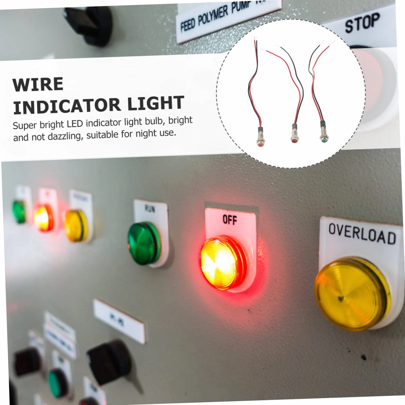 Gatuida 3 Sztuk Lampka Kontrolna Przewodowa Lampka Sygnalizacyjna LED Lampka Sygnalizacyjna Drutu Światło Ostrzegawcze Ciężarówka Lampka Kontrolna Łódź Samochodowa Zaciski Śrubowe