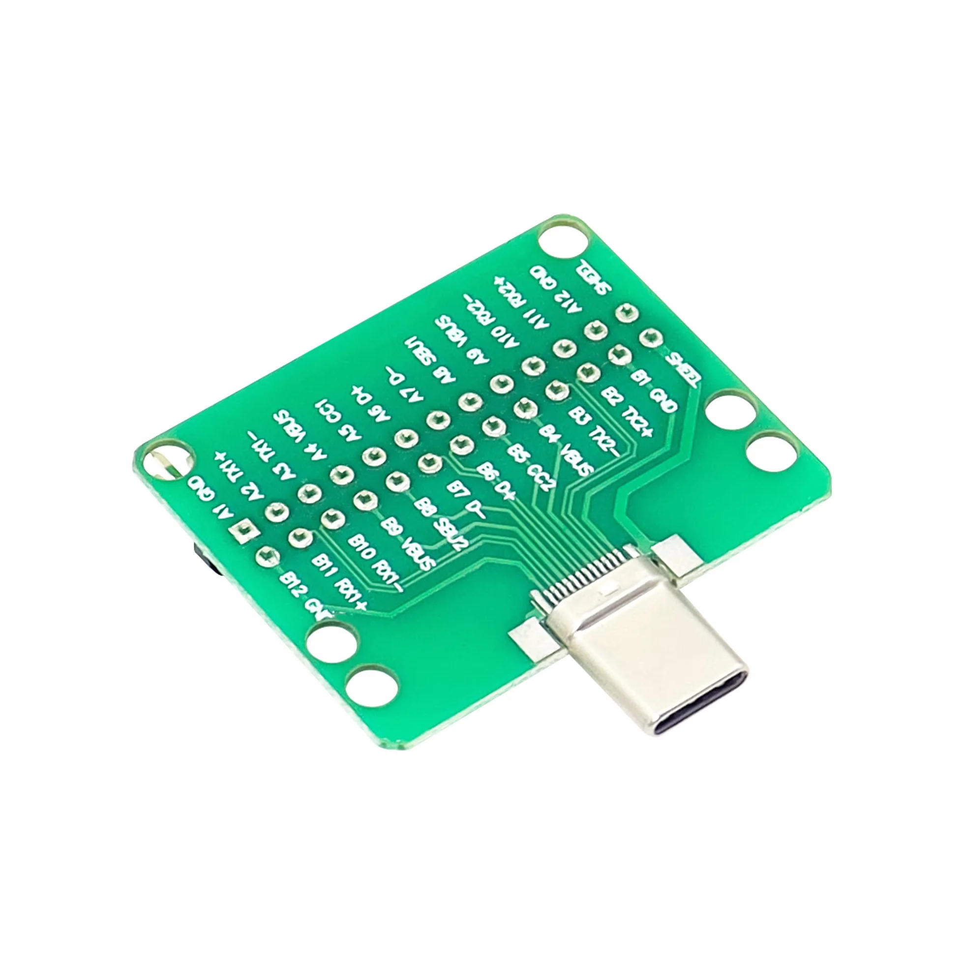 QIANRENON Type-c żeńska płytka testowa PCB dwustronna 2 x 13p wygięty pin płytka rozbijająca linia danych testowa prototypowanie i połączenie płyty prototypowej.