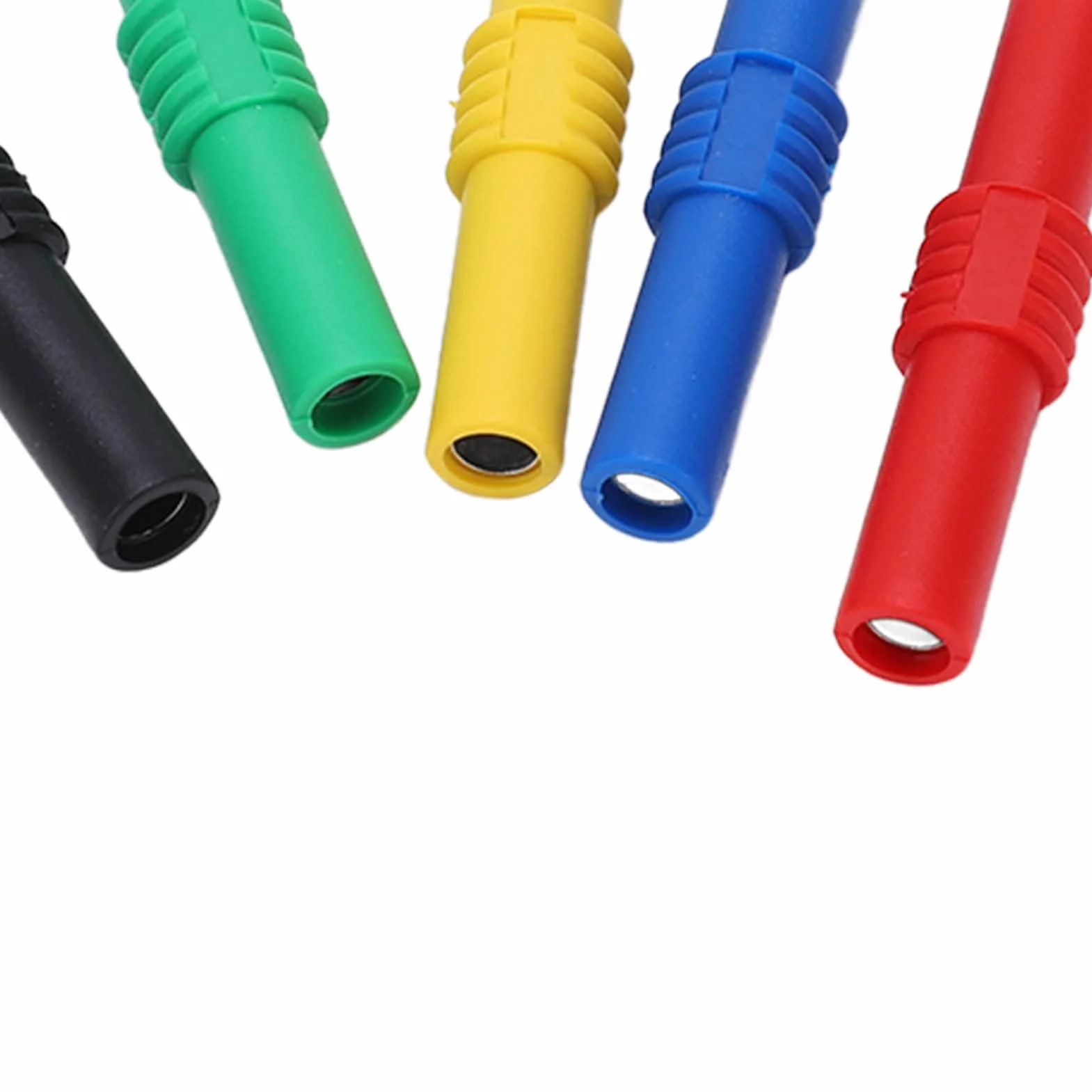 Izolowany łącznik Wtyku Bananowego, 4mm żeńskie do żeńskiego Gniazda Bananowe Złącza Jack Wtyki Bananowe Lutowane do Multimetru Przewody Pomiarowe Końce Sondy Adaptery (5 kolorów)