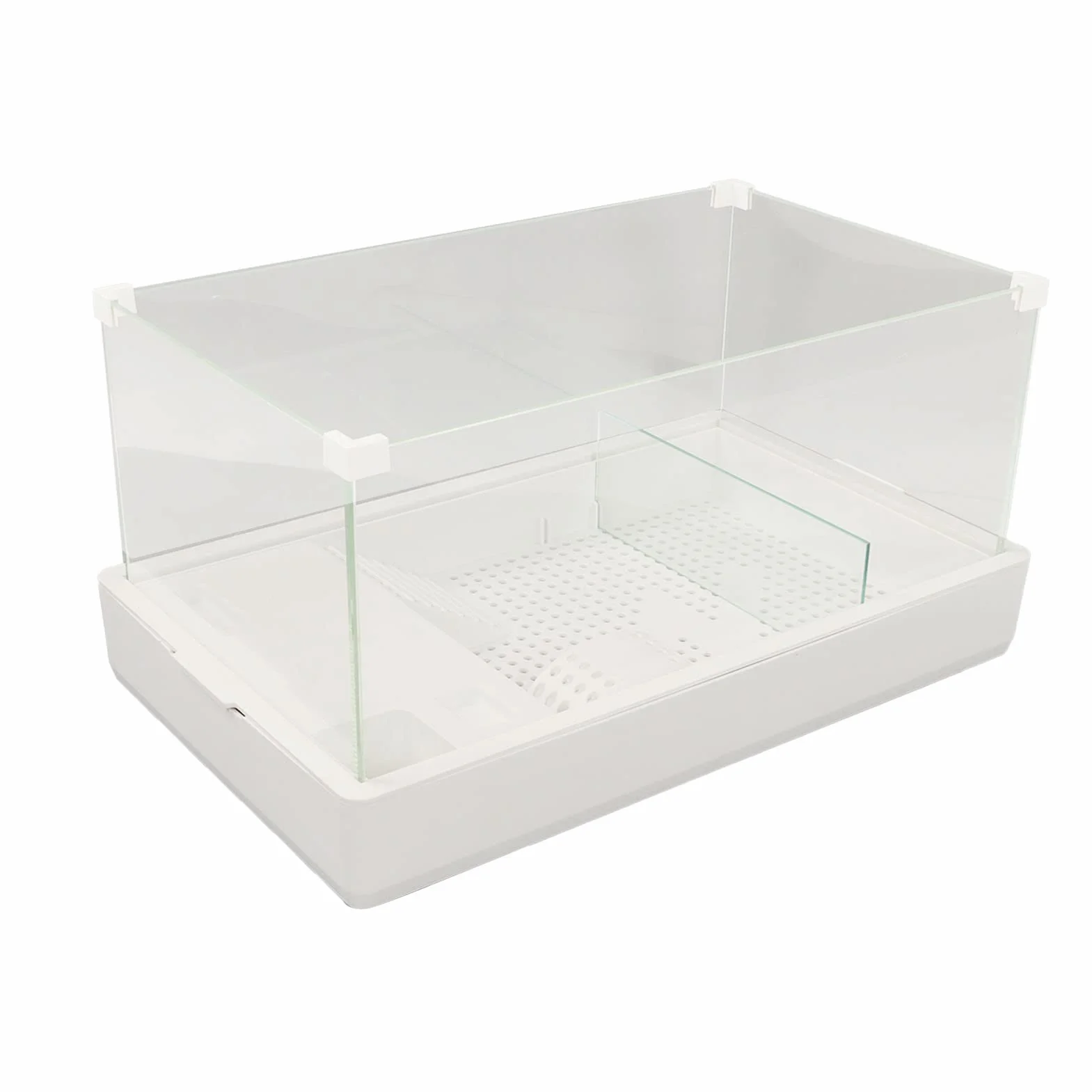 Mini szklany zbiornik do terrarium dla gadów, szklany zbiornik na żółwia o wysokiej przezroczystości zagęszczony panoramiczny widok 360 stopni Terrarium dla gadów dla żółwi