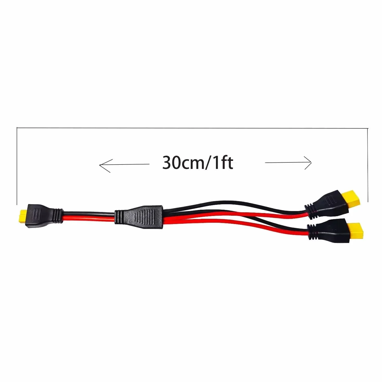 Kabel rozdzielający 10AWG XT60 Y, żeński na podwójny męski adapter do panelu słonecznego 30 cm