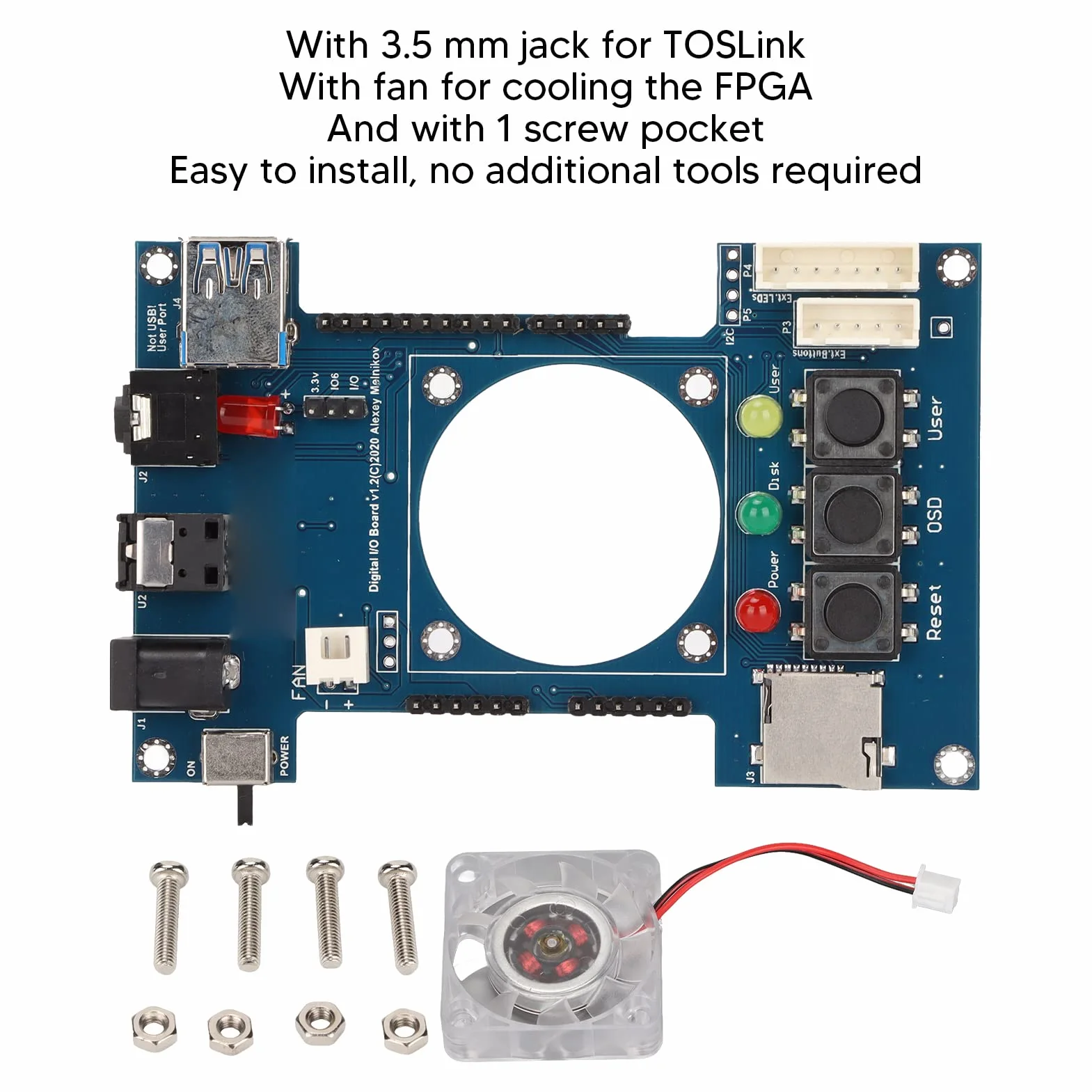 Cyfrowa Płyta IO, Profesjonalne Lutowanie Ręczne V1.2 dla Mister FPGA 7 Port USB Płyta IO dla Akcesoriów Terasic DE10 Nano