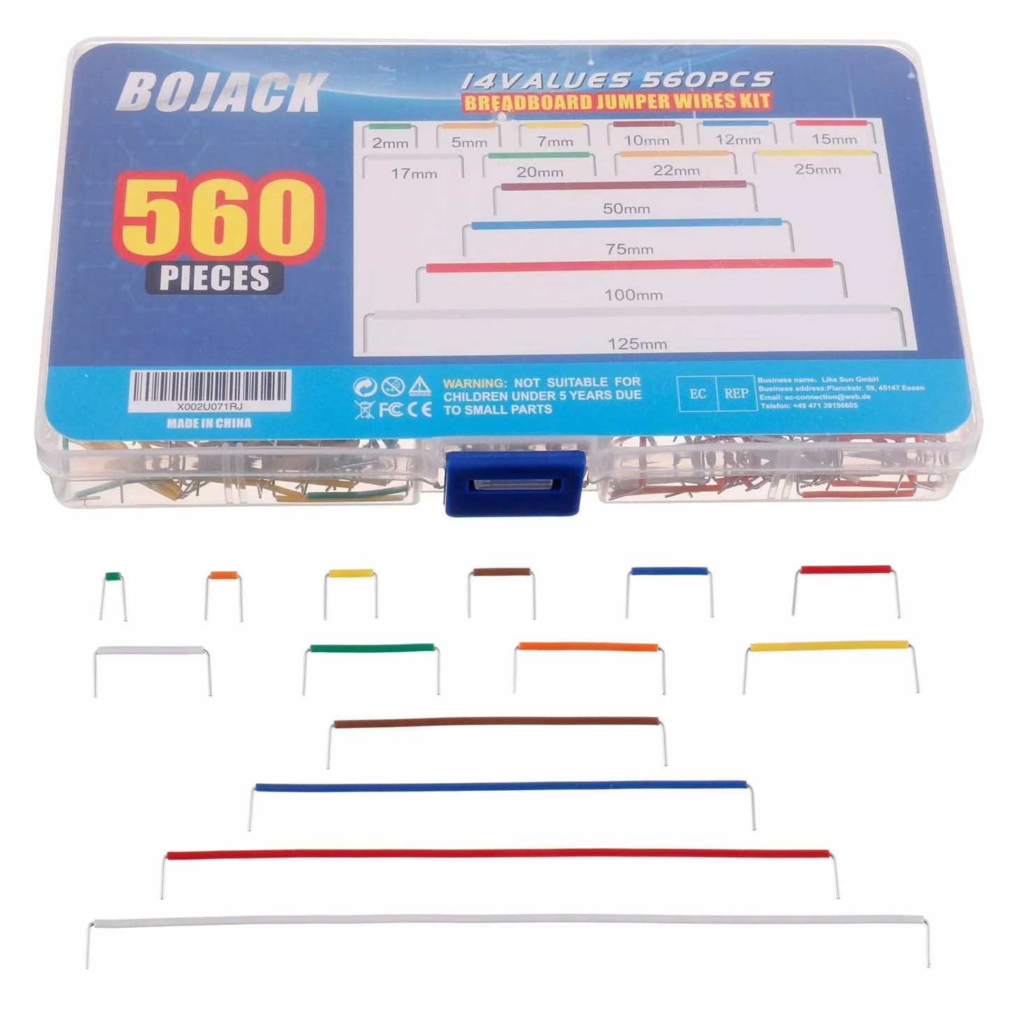 BOJACK 14 Vaules 560 szt. 2-125 mm bezlutownicza elastyczna płyta chlebowa kable linowe do podłączenia do płyty chlebowej zestaw przewodów połączeniowych