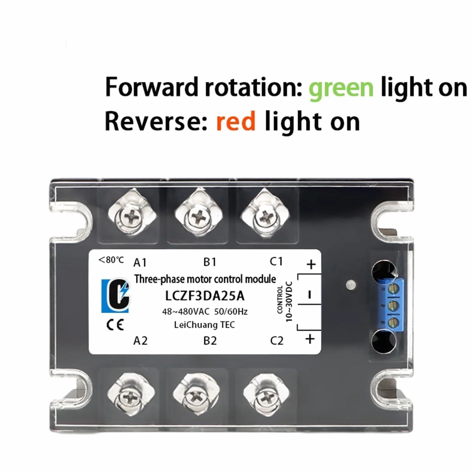 LCZF3DA Trójfazowy moduł sterujący silnika DC/AC Przekaźnik półprzewodnikowy 40A 10-30V DC 40-480V AC