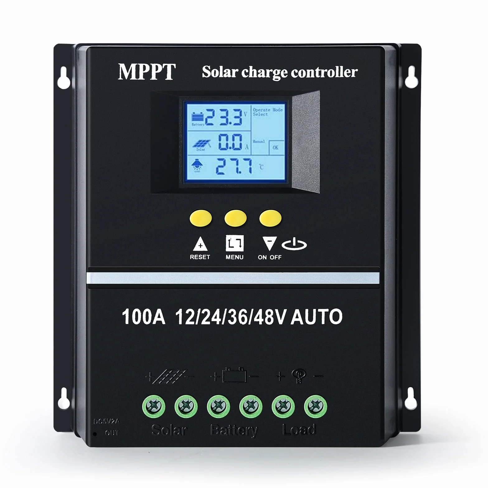 BuyWeek 100 A MPPT regulator ładowania 12 V 24 V 36 V 48 V inteligentny kontroler słoneczny z LCD i USB