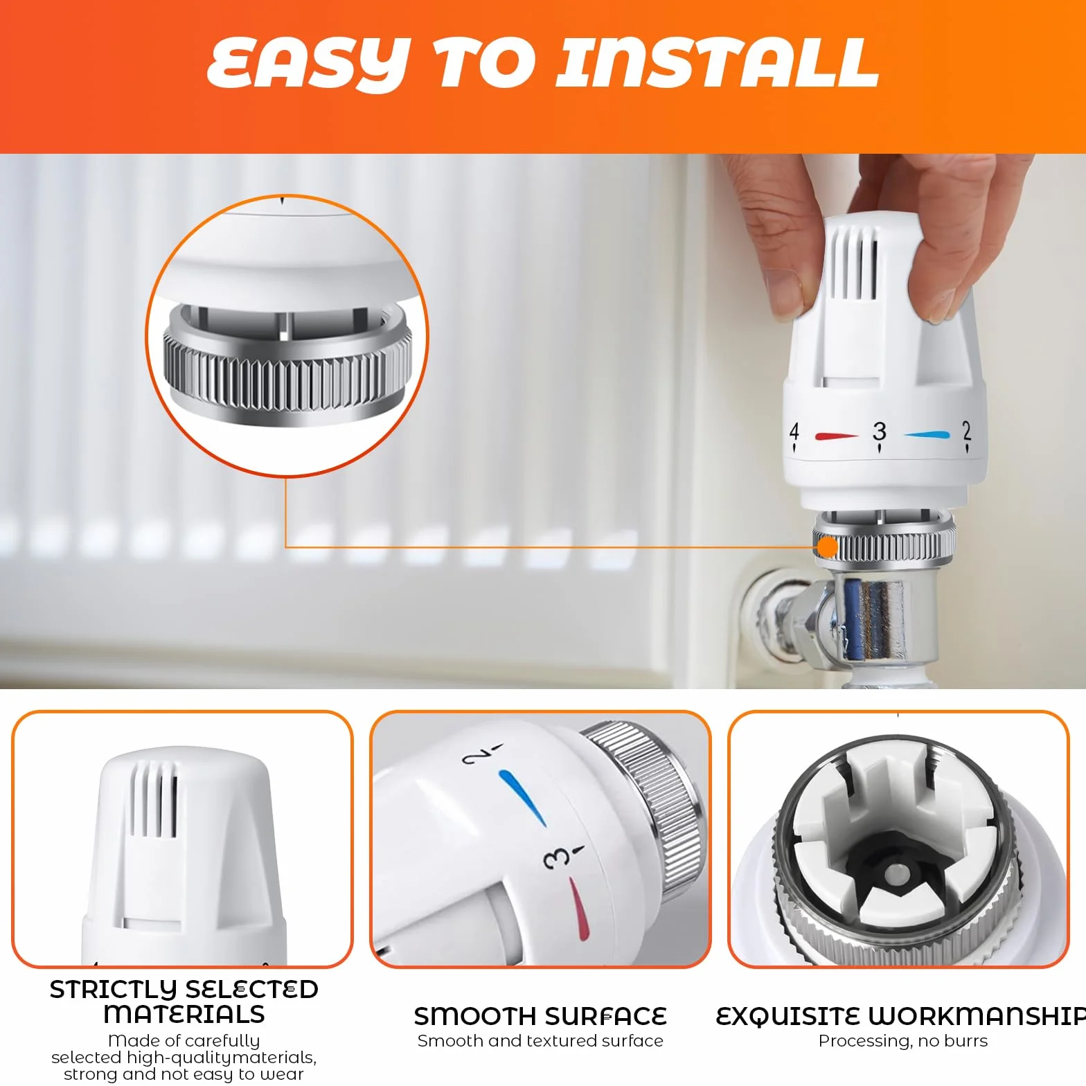 Sporgo termostat grzewczy M30 x 1,5 zestaw 6 sztuk inteligentny termostat grzejnikowy