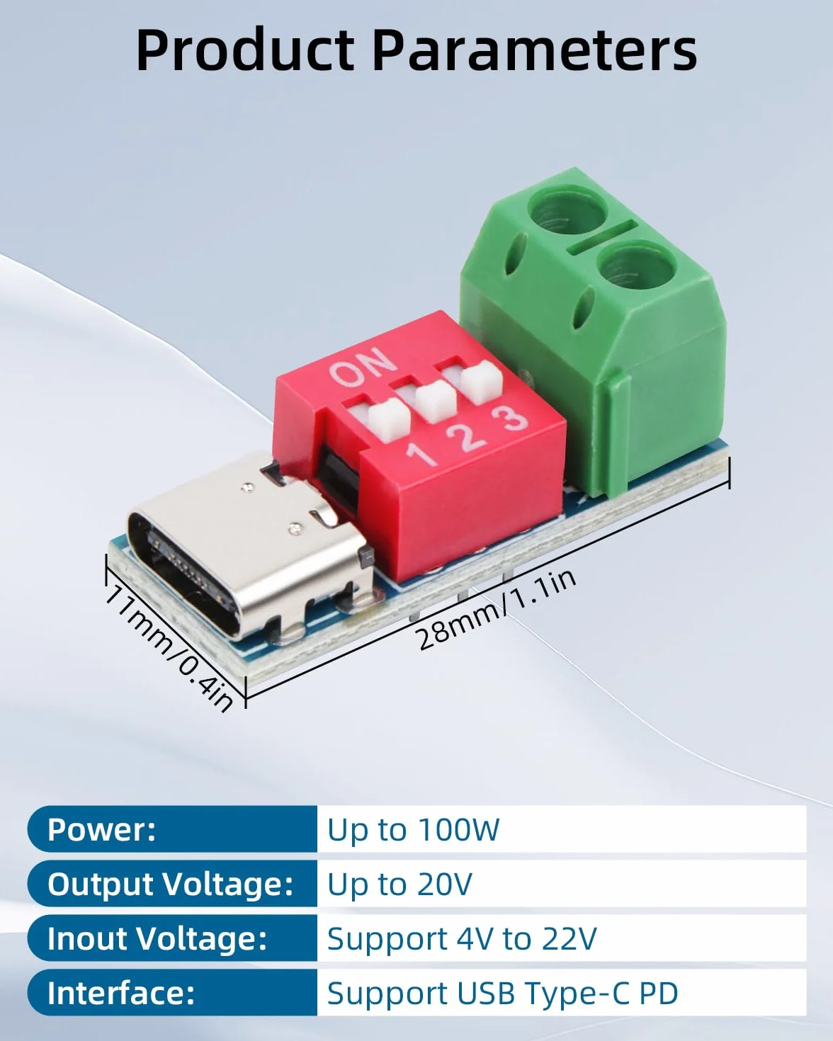 Moduł USB-C PD Trigger Board 5V-20V PD/QC Fast Charge Decoy do powerbank DIY zasilacz laptopa 4 sztuki
