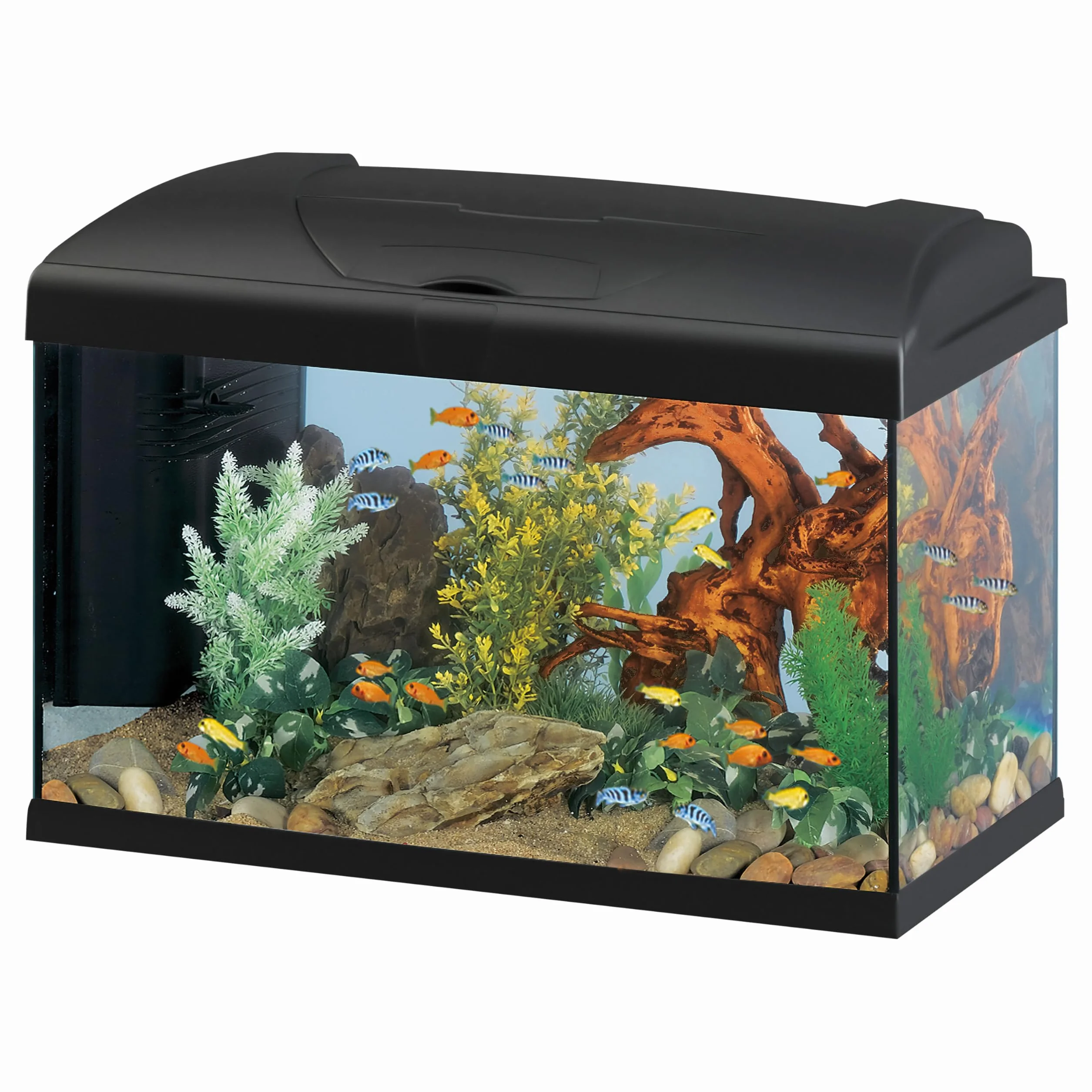 Hydor Kompletny zestaw do akwarium 60 l, ryby tropikalne lub słodkowodne, w zestawie: 3-stopniowy filtr do krystalicznie czystej wody, lampa LED, ogrzewanie, 60 x 31,5 x wys. 39,5 cm, ze szkła