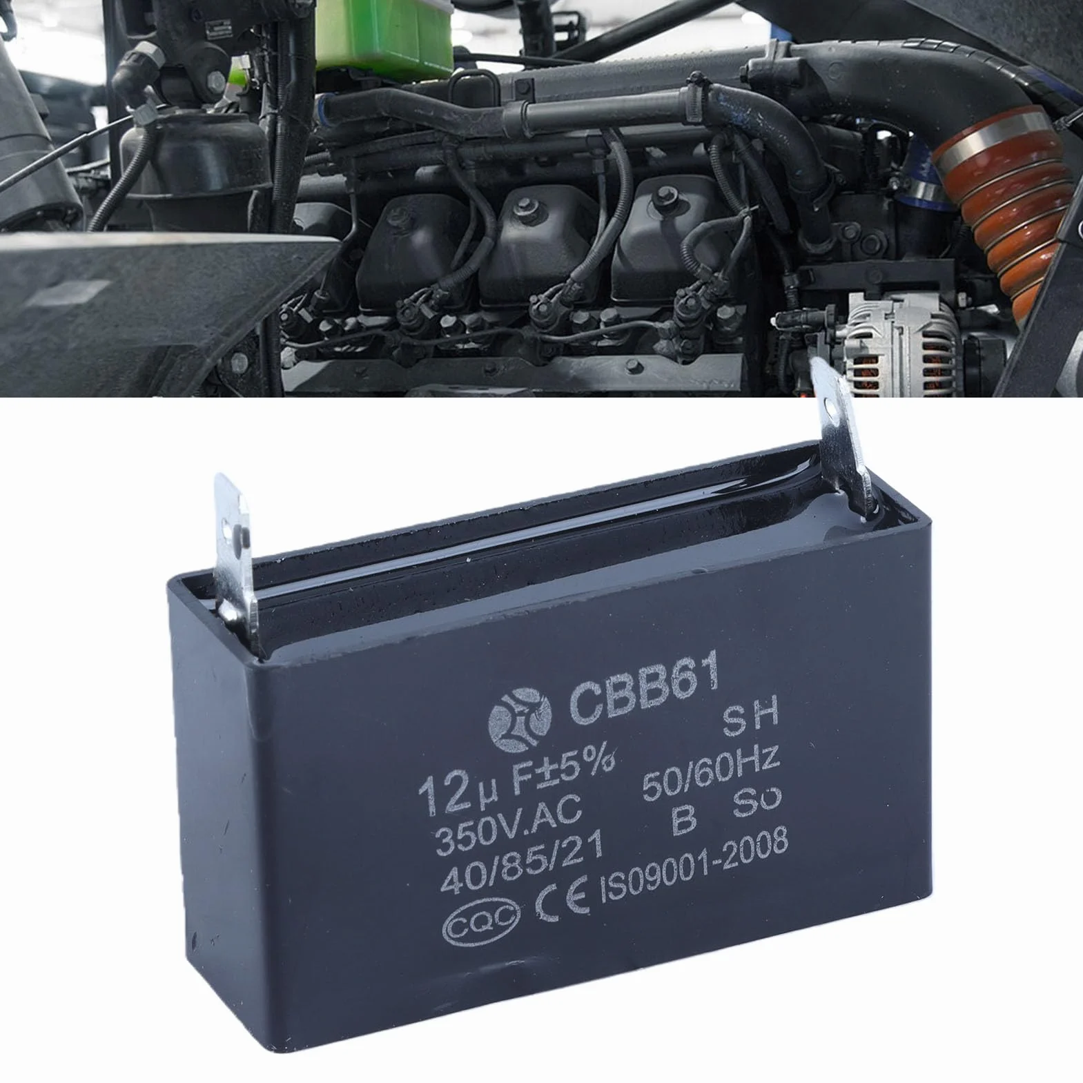 CBB61 Kondensator Generator Benzyny Rozruch Silnika Klimatyzacji Kondensator 350VAC 12UF z Otworem Montażowym