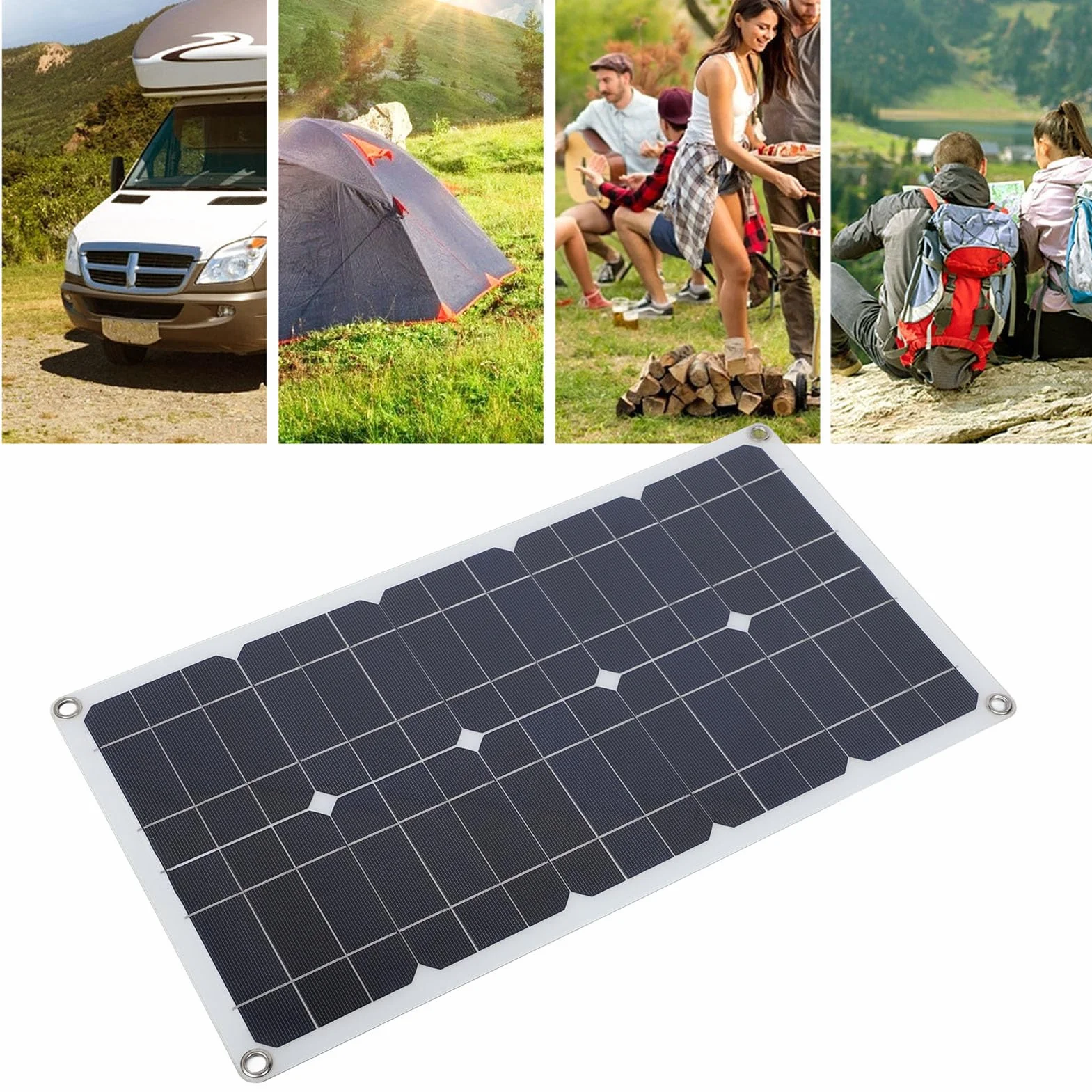 Zestaw paneli słonecznych 100 W 12 V z kontrolerem ładowania 20 A 12 V/24 V do kampera