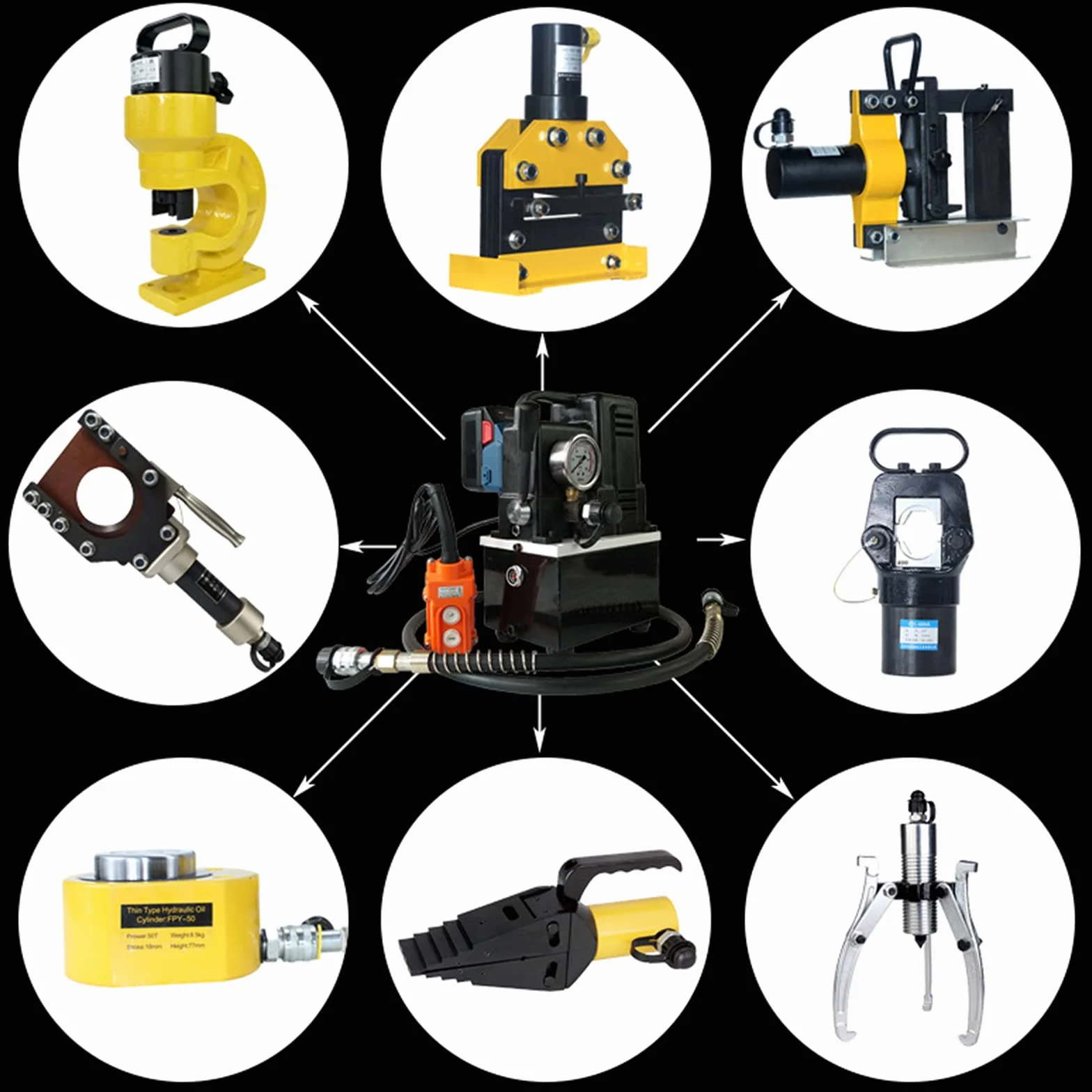 Elektryczna pompa hydrauliczna z zaworem magnetycznym, wysokie ciśnienie, agregat hydrauliczny