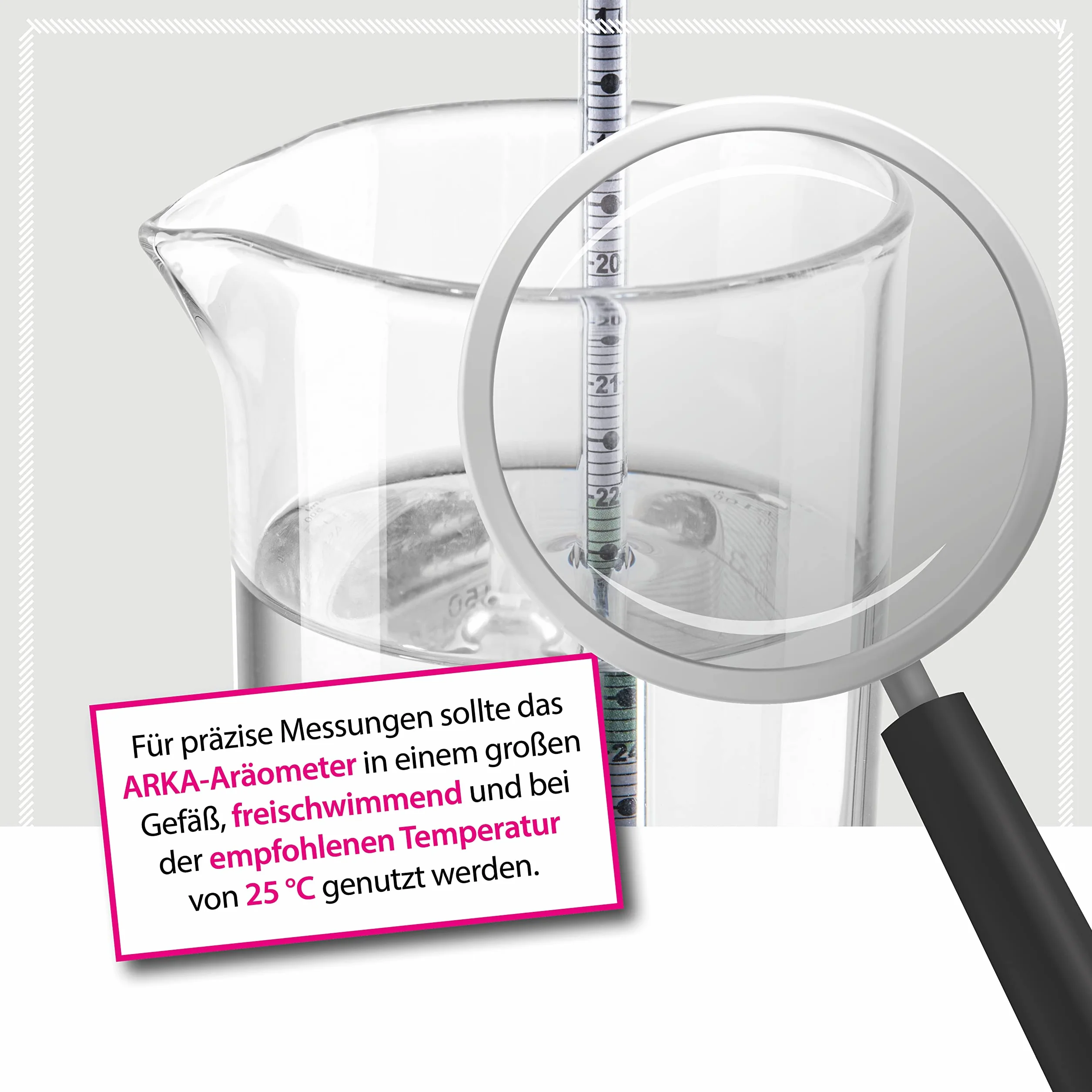 ARKA Aquatics Areometer Set - Gęstościomierz z termometrem i cylindrem pomiarowym - do każdego akwarium morskiego, bezpieczny i łatwy w użyciu.