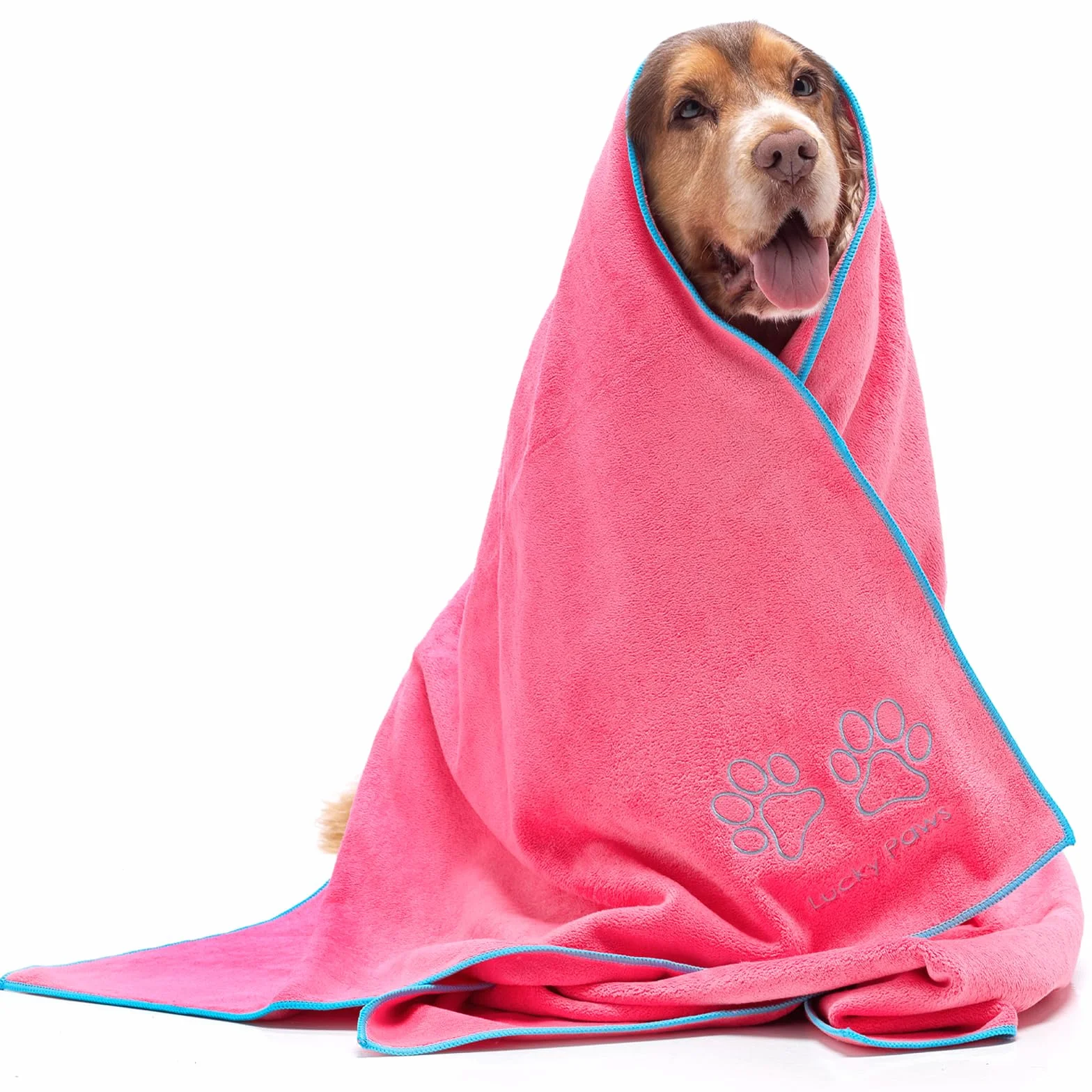 Lucky Paws® Hundehandtuch - Groß - Superabsorbierendes Mikrofaser Handtuch Hund - Schnelltrocknendes Handtuch - Super Weich - Premium Haustierhandtücher