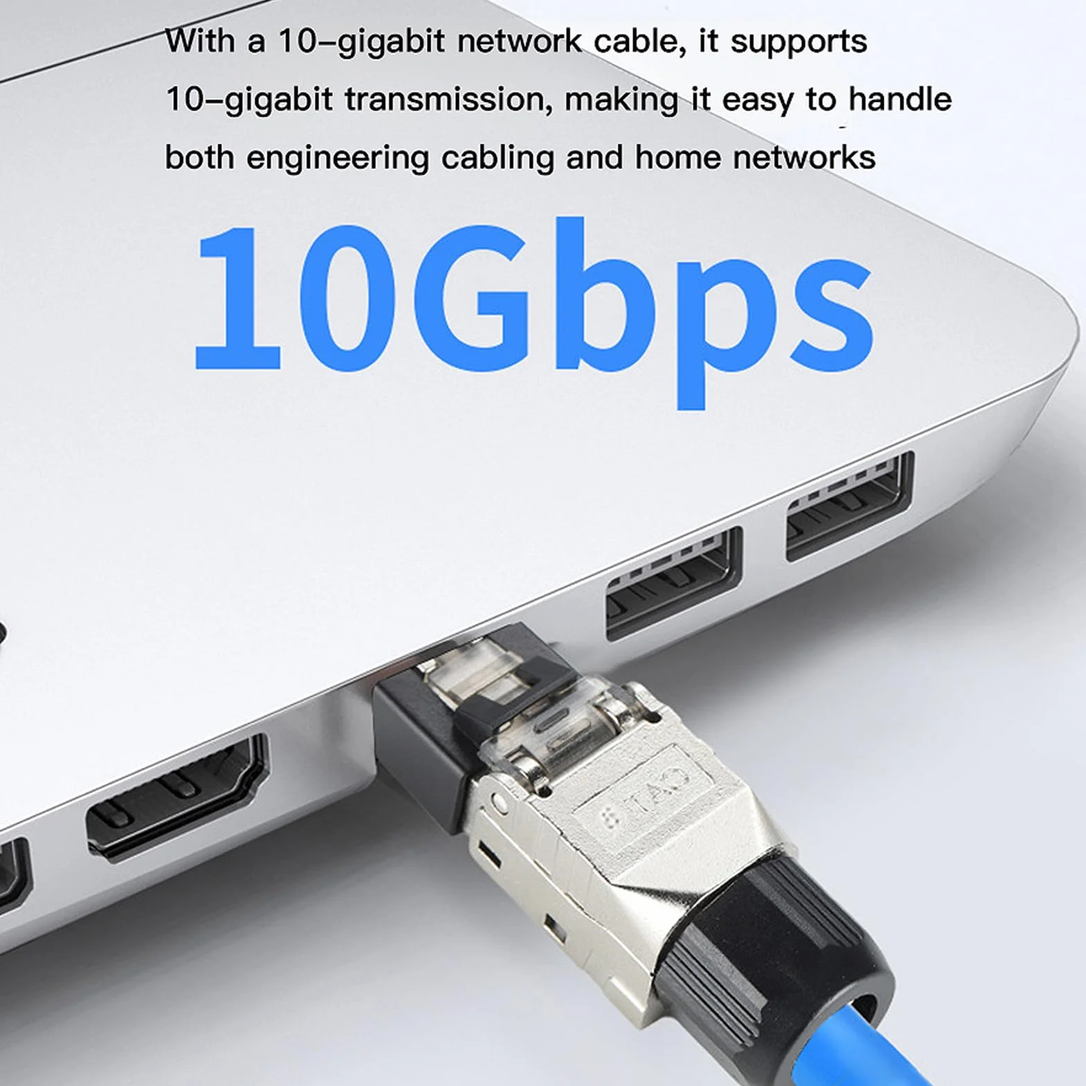 Złącze Cat7 RJ45 bez użycia narzędzi, ekranowana konstrukcja ze złotymi stykami, obsługa 10 Gb/s 500 MHz, kompatybilny z sieciami Cat6/Cat7, do okablowania domowego i biznesowego
