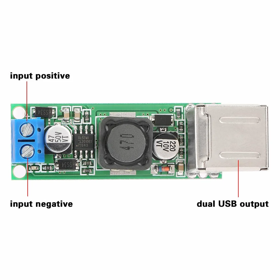 6-35V bis 5V 3A Dual-USB-Konverter-Modul, DC-DC-Spannungsabsenkung-Netzteil Modul