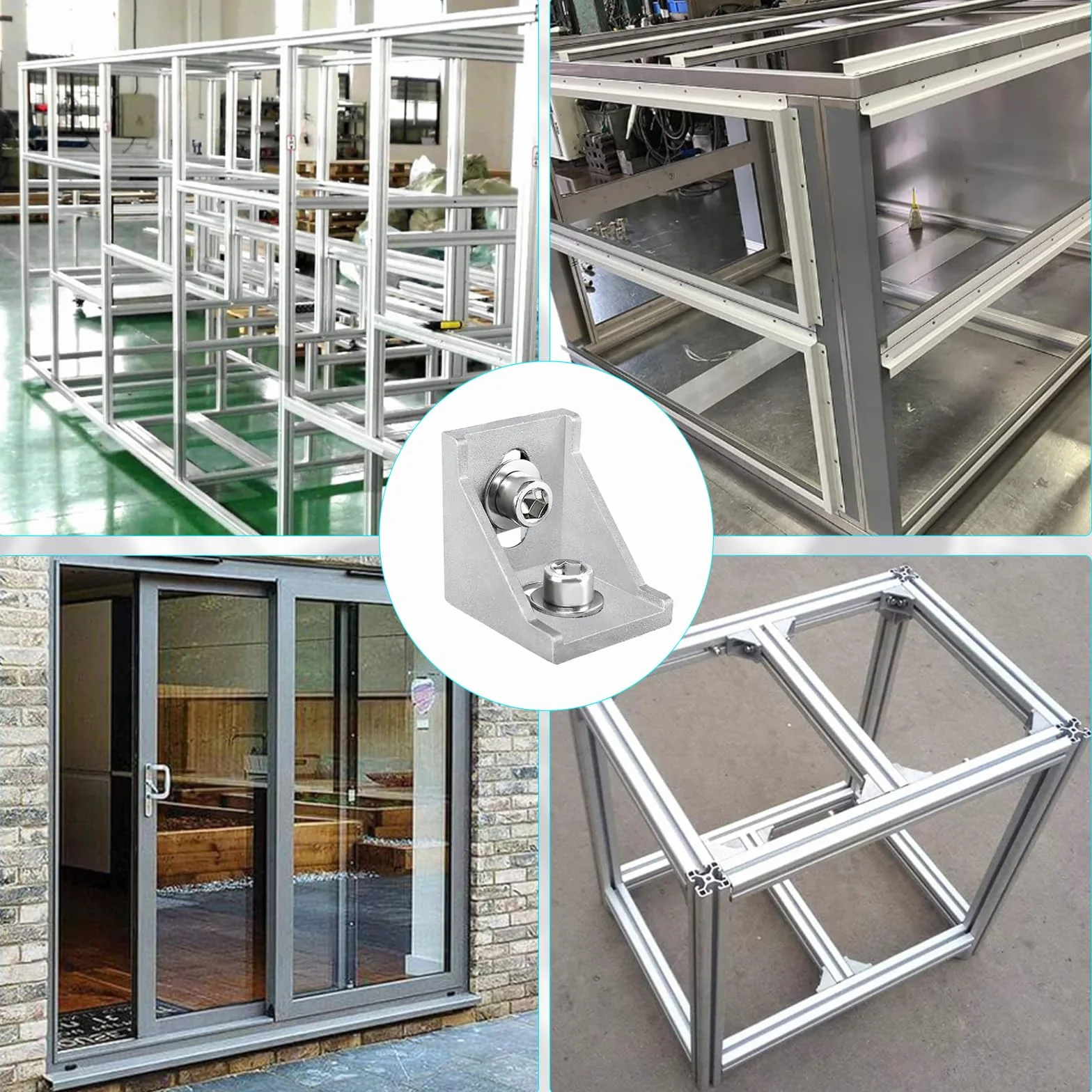 Kątowniki profilu aluminiowego 30 x 30 mm, łączniki kątowe z zestawem