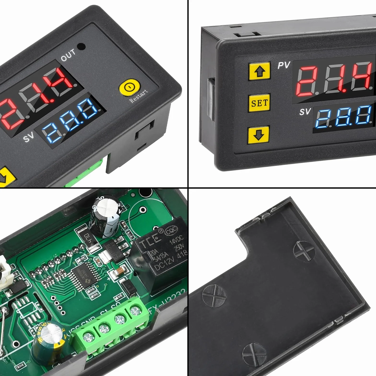 Aideepen W3230 20A 12V cyfrowy termostat, cyfrowy regulator temperatury, regulator sterowania ogrzewaniem i chłodzeniem, termometr, instrument
