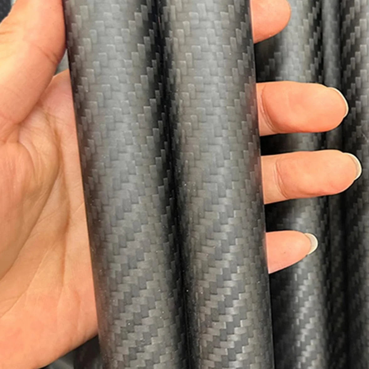 2 Szt Rurki Węglowe 3K 500mm Długość Ø6-30mm Rura Węglowa Twill Matowy Pręt Pusty Do Ram Dronów Modeli RC Prototypów Inżynierii Wyścigów Ulepszeń Projektów DIY(10x7x500mm)