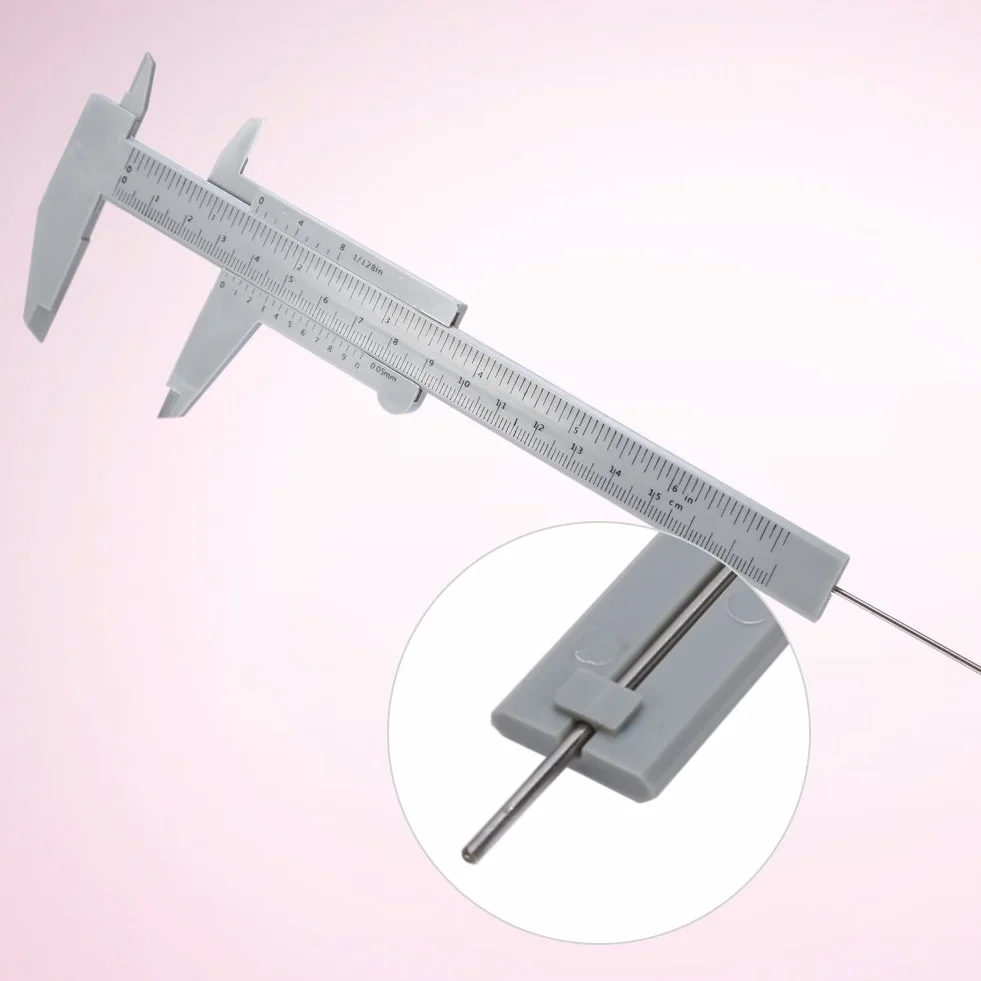 150mm z tworzywa sztucznego tworzywa sztucznego zacisk Vernier zacisku zacisk mikronów pomiaru narzędzia pomiarowego uczeń Beauty brwi Tatuaż Schiebelehre władca calowy/metryczny