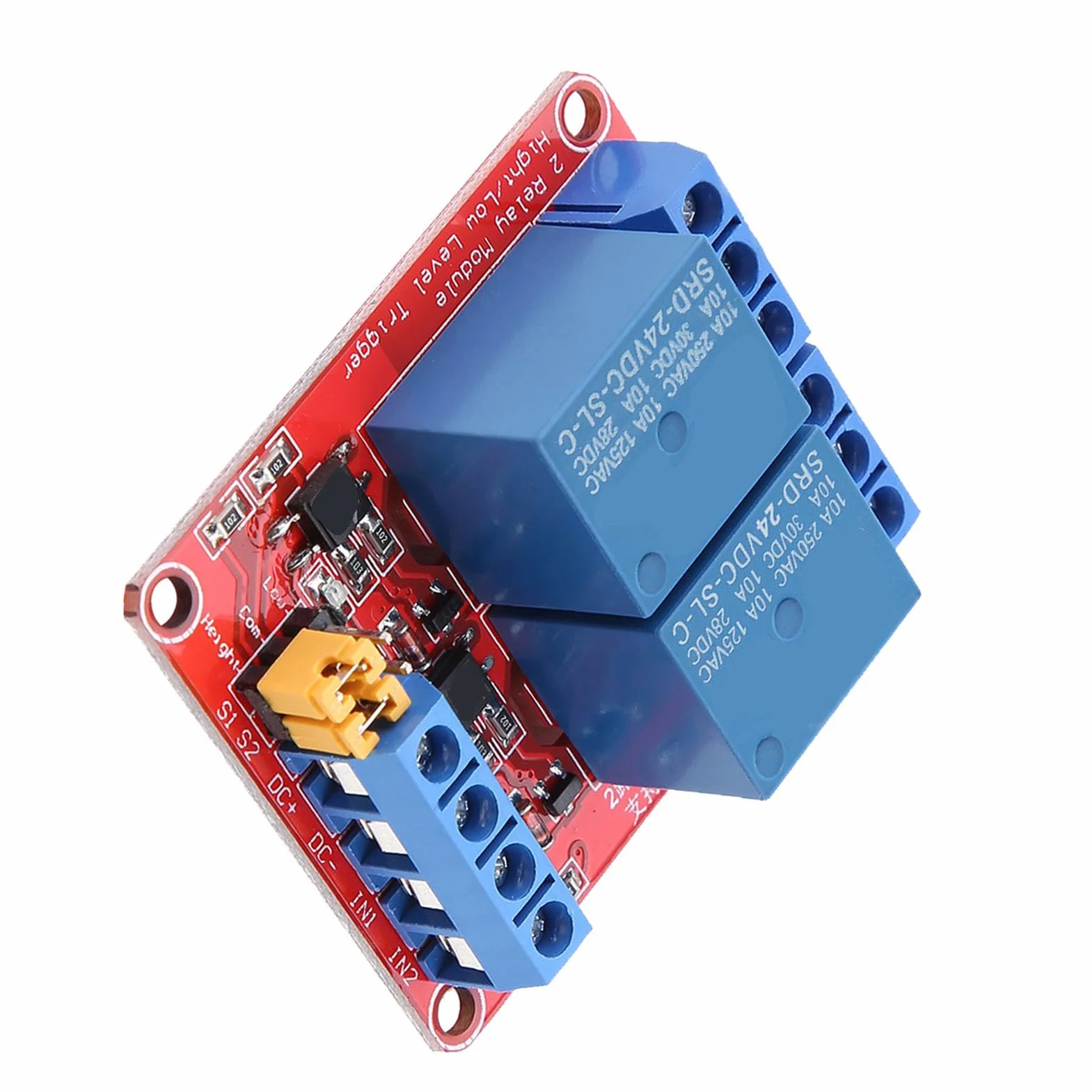 Moduł przekaźnika 2-kanałowy DC 10 A AC 250 V DC 30 V izolacyjny do SPS 24 V