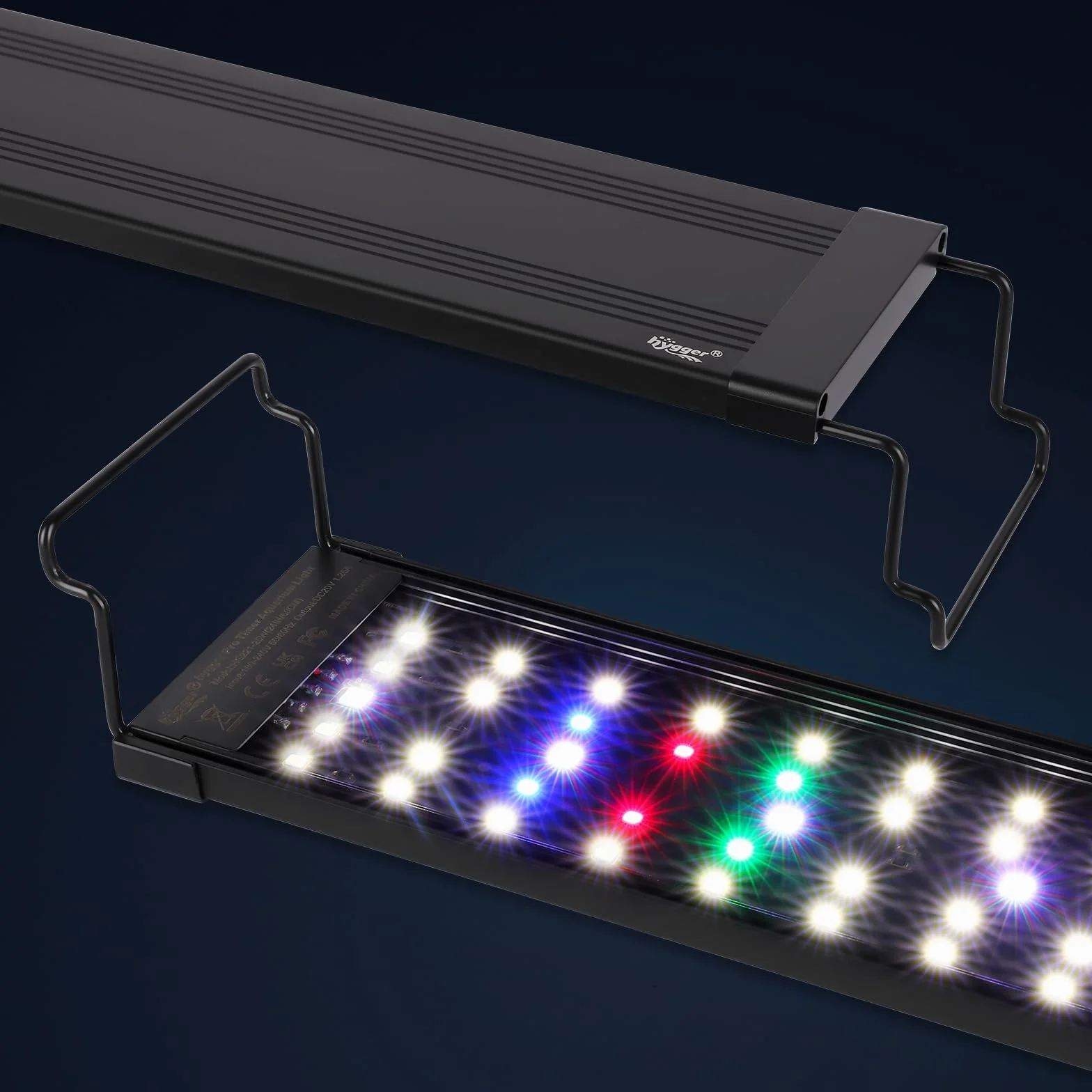 hygger Lampa do akwarium 30W, oświetlenie LED do akwarium dzień-noc podwójny timer pełne spektrum LED, regulowany timer jasność 9 kolorów światło do akwarium dla zbiorników słodkowodnych 75-90cm