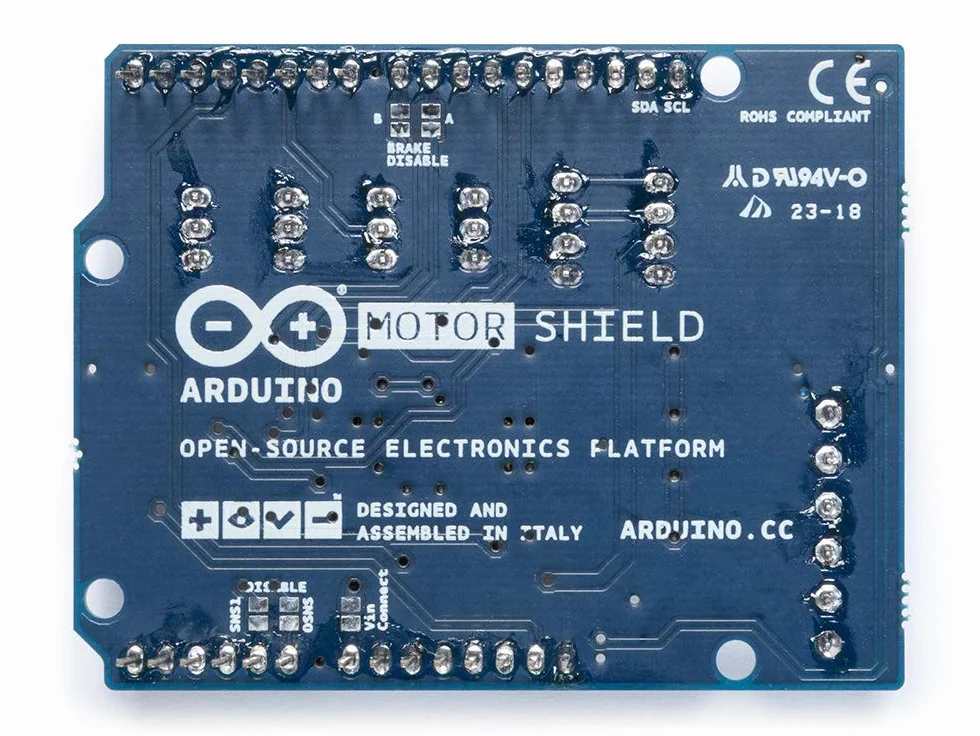Arduino Motor Shield REV3 [A000079] – Shield do sterowania silnikami DC, serwomechanizmami i silnikami krokowymi, idealny do robotyki i projektów automatyki.