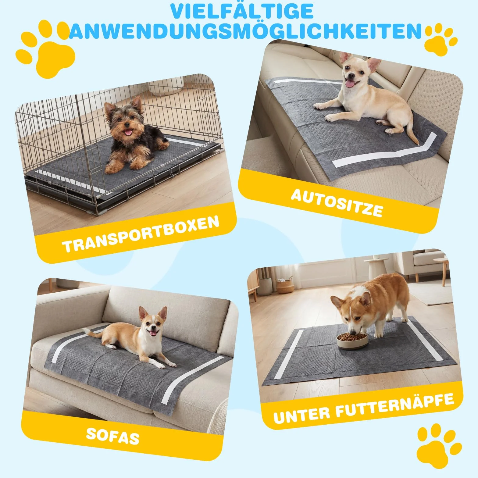COSTWAY Podkładki z węglem aktywnym dla szczeniaków, 60 x 60 cm, 150 szt., 6-warstwowe maty PIPI dla psów, szybkoschnące, super chłonne, szczelne, podkładki treningowe