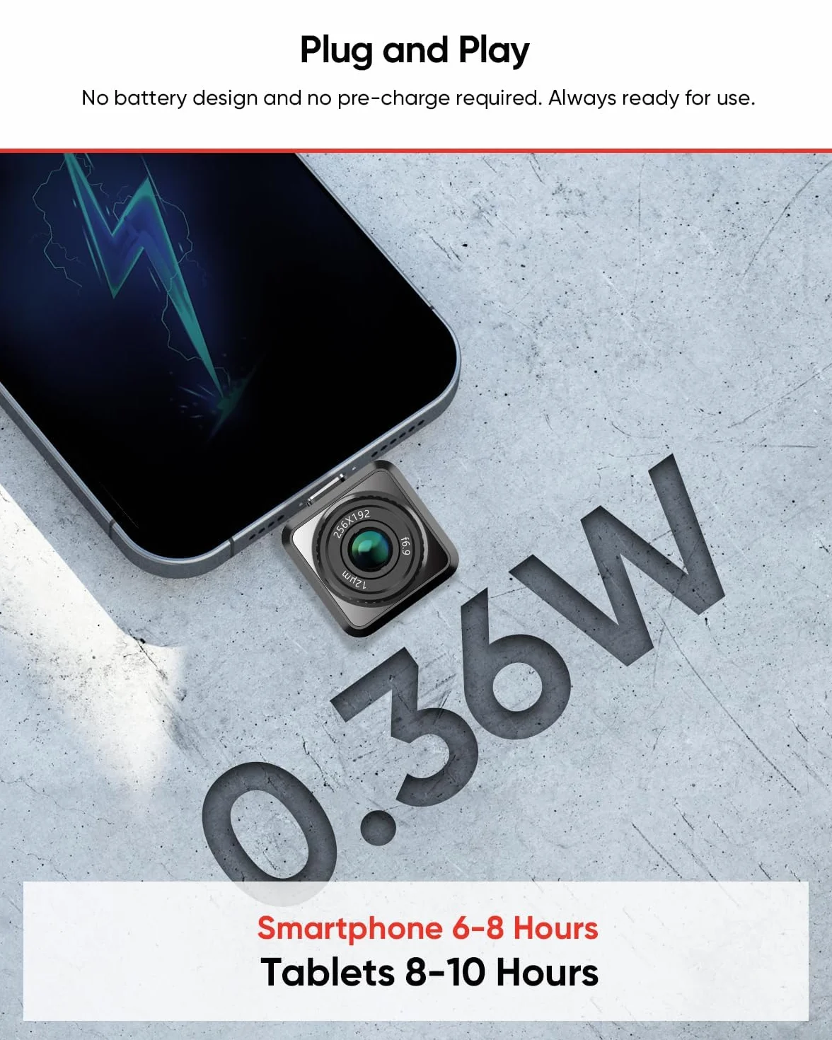 HIKMICRO Mini2PlusV2, kamera termowizyjna z ręcznym ustawianiem ostrości, kompatybilna z systemami iOS i Android, rozdzielczość SuperIR 256 x 192px, 25 Hz, USB-C/Lightning (obsługuje iPhone 15)