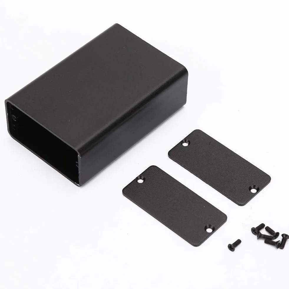 Aluminiowa obudowa matowa czarna do elektroniki - pudełko na instrumenty
