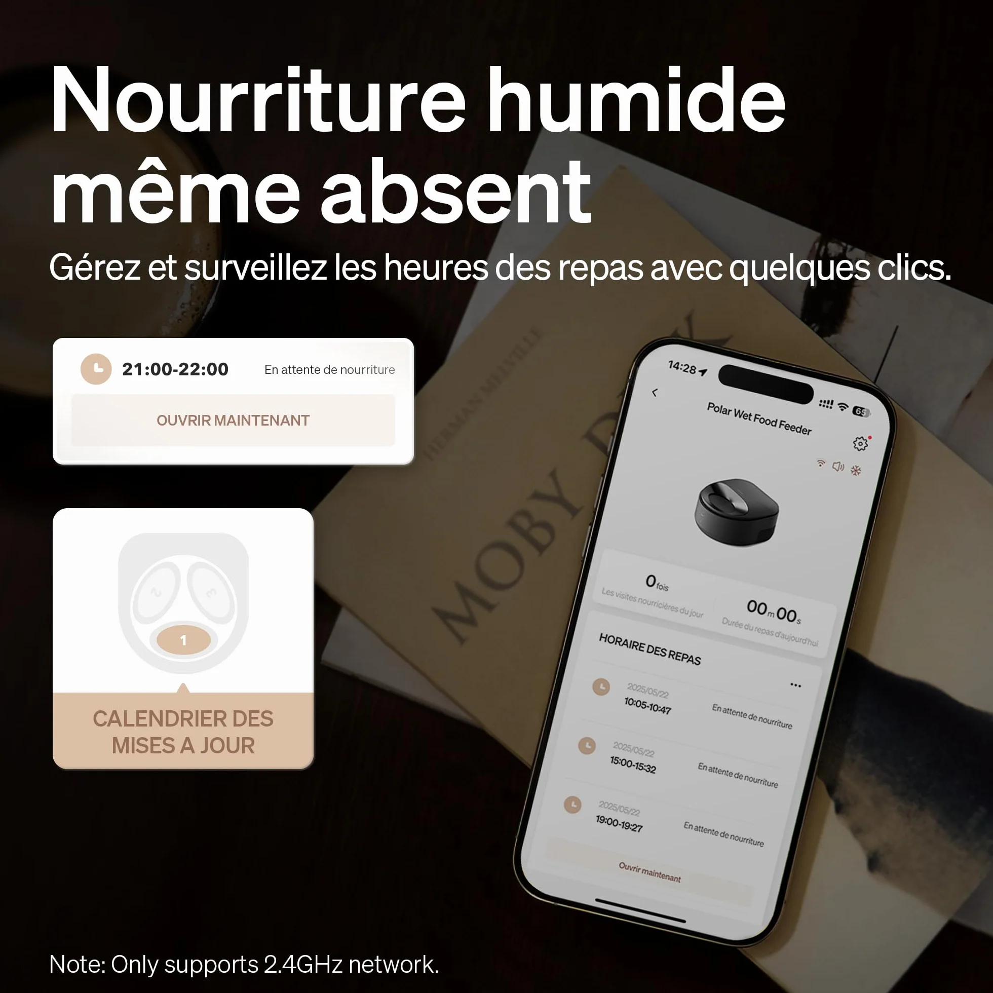 PETLIBRO Karmnik dla kotów, mokra karma z miską ze stali nierdzewnej, nadaje się do mycia w zmywarce, z półprzewodnikowym chłodzeniem, sterowanie Wi-Fi Smart App 2,4 GHz, 3 dni prawdziwej świeżości