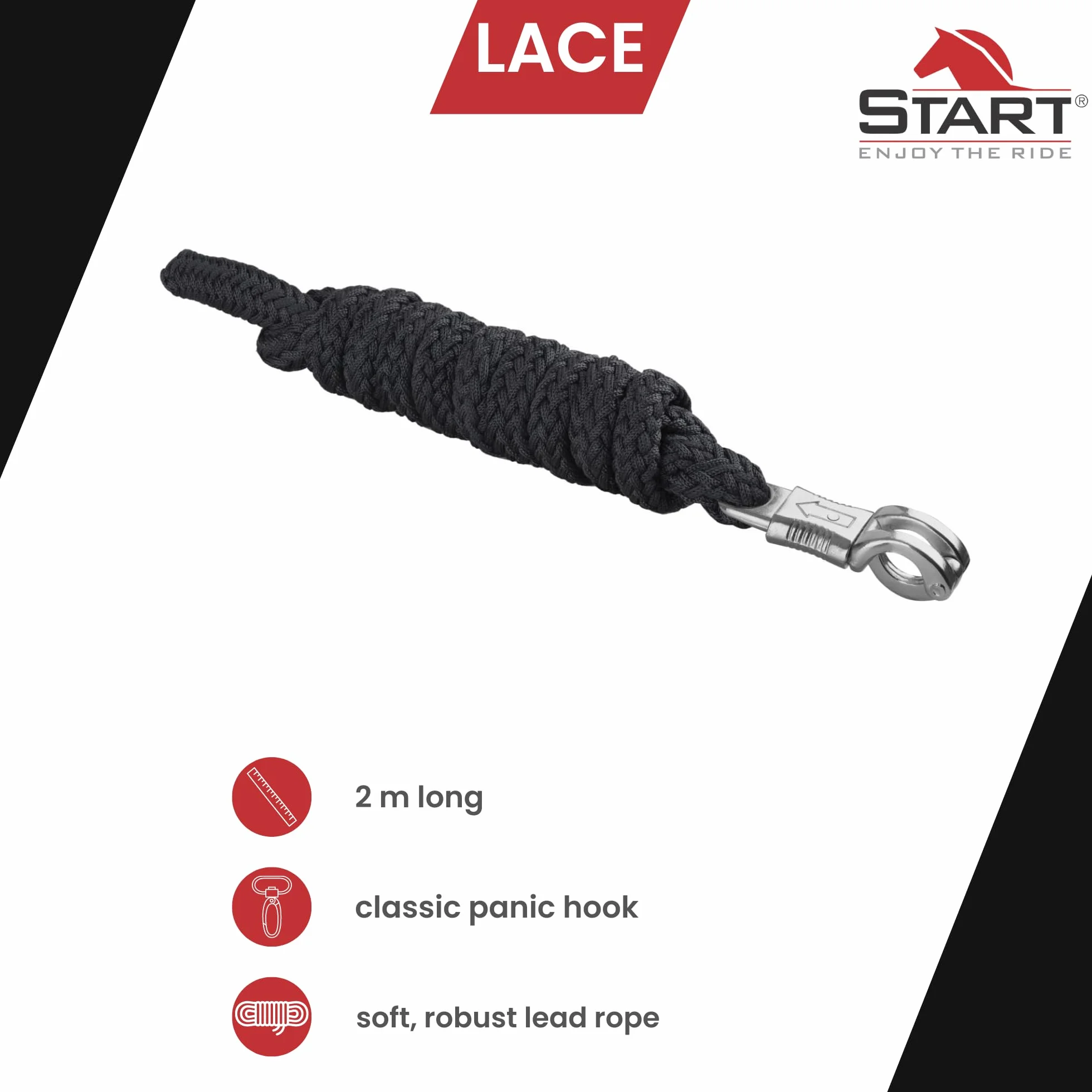 Uwiąz wytrzymała linka nylonowa START Lace 2m z zapięciem